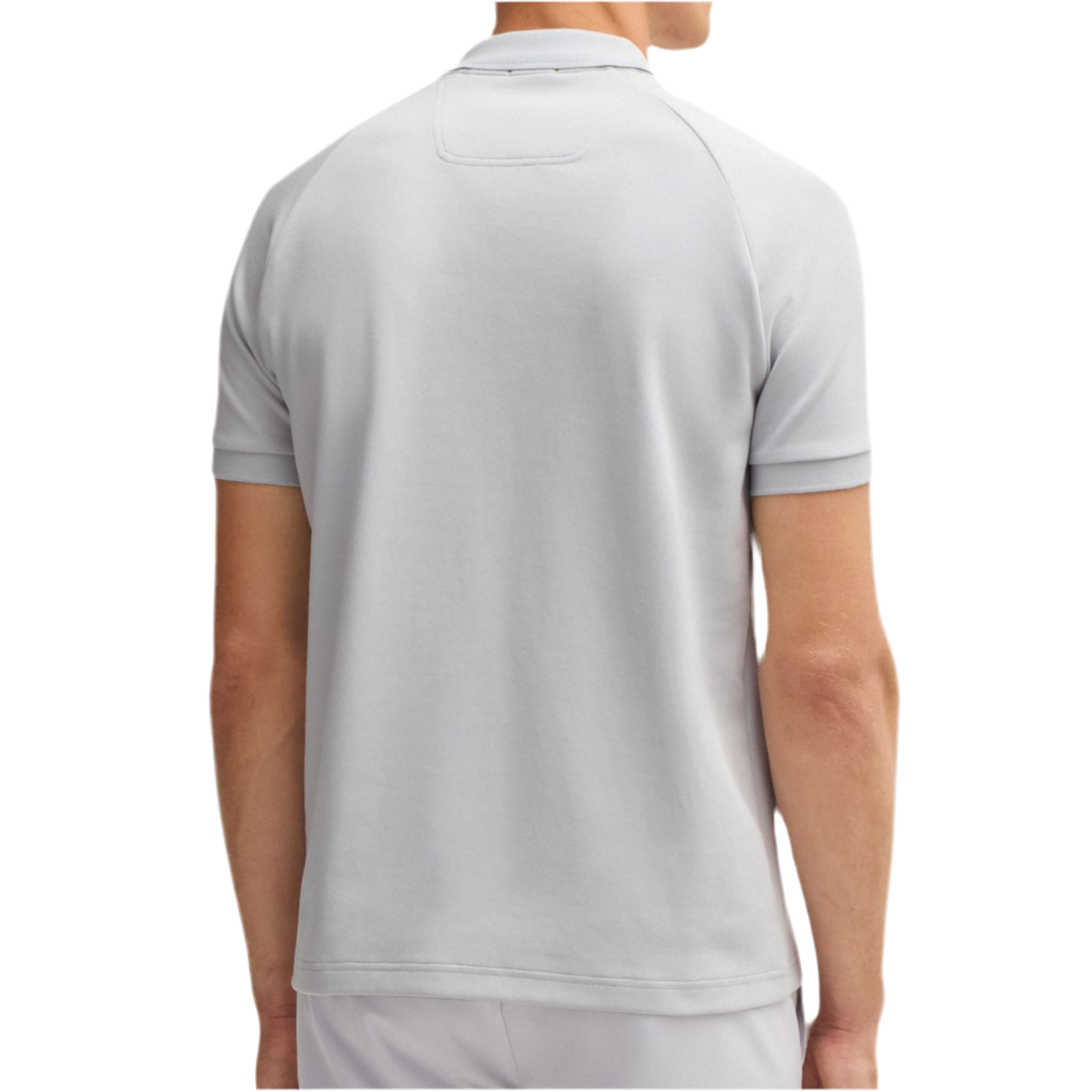 Hugo Boss Men Polo Shirt In Drop Needle - Light Grey