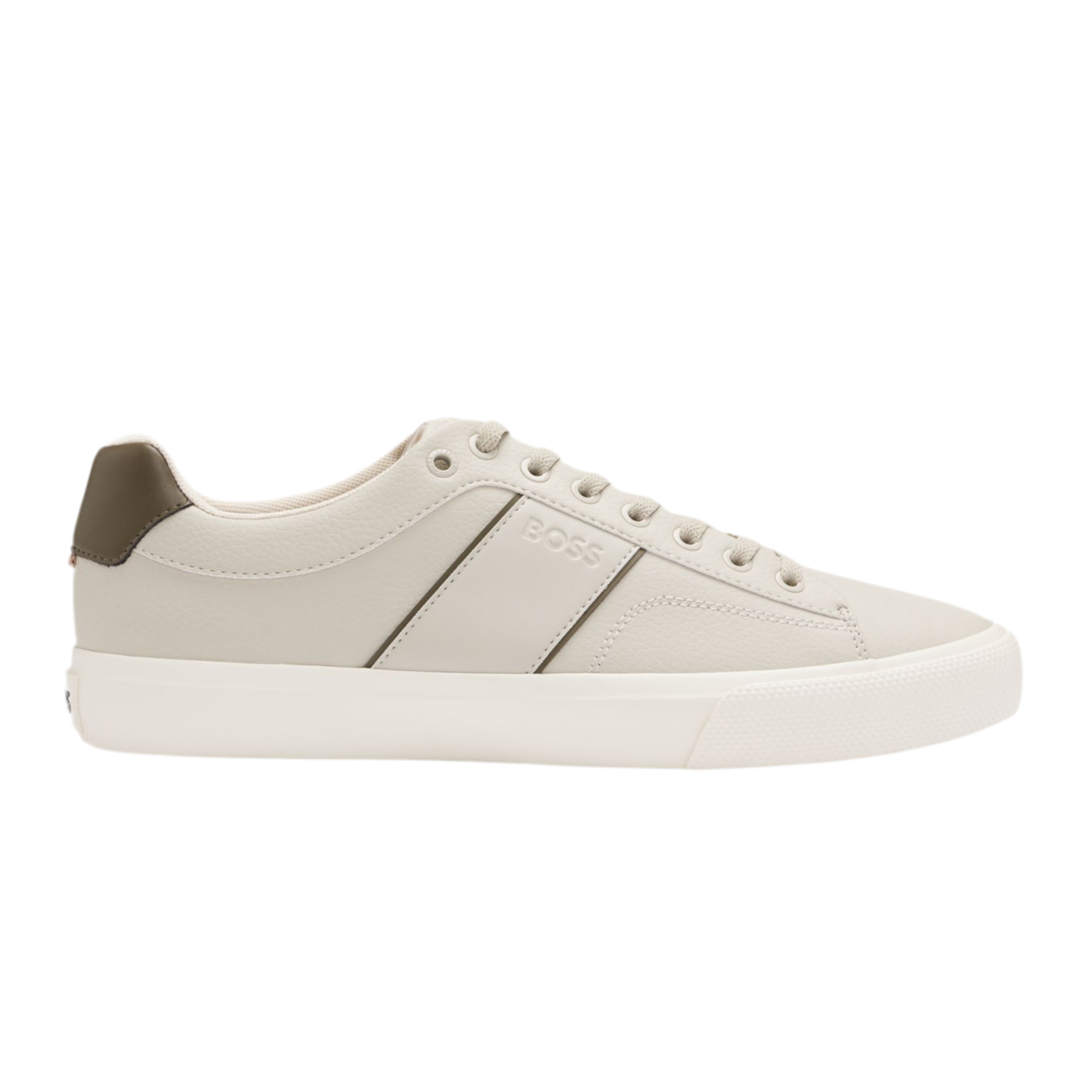 Hugo Boss Men Faux Leather Trainers - Light Beige
