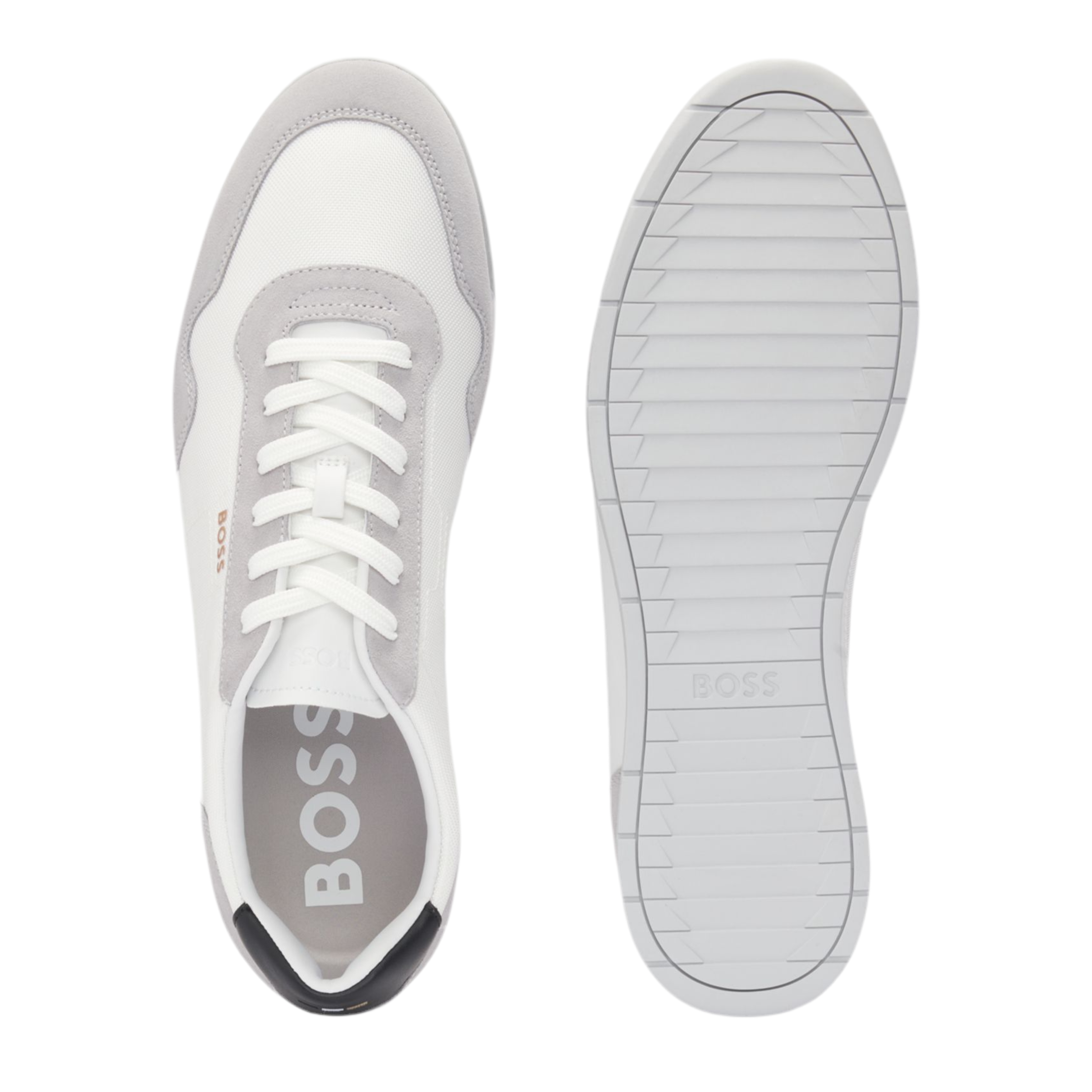 Hugo Boss Men Mixed Material Trainers - White