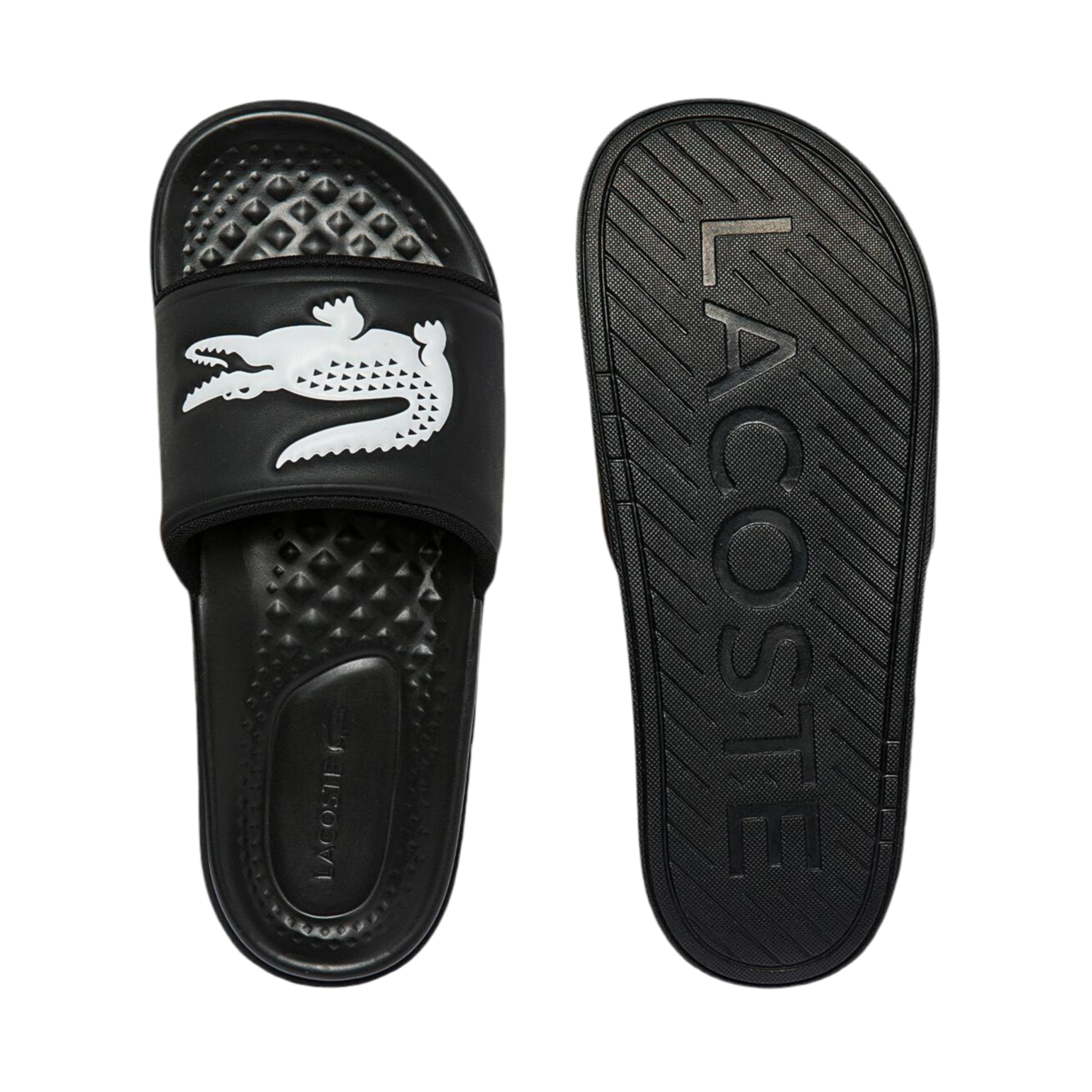 Lacoste Men Croco Dualiste Slides - Black