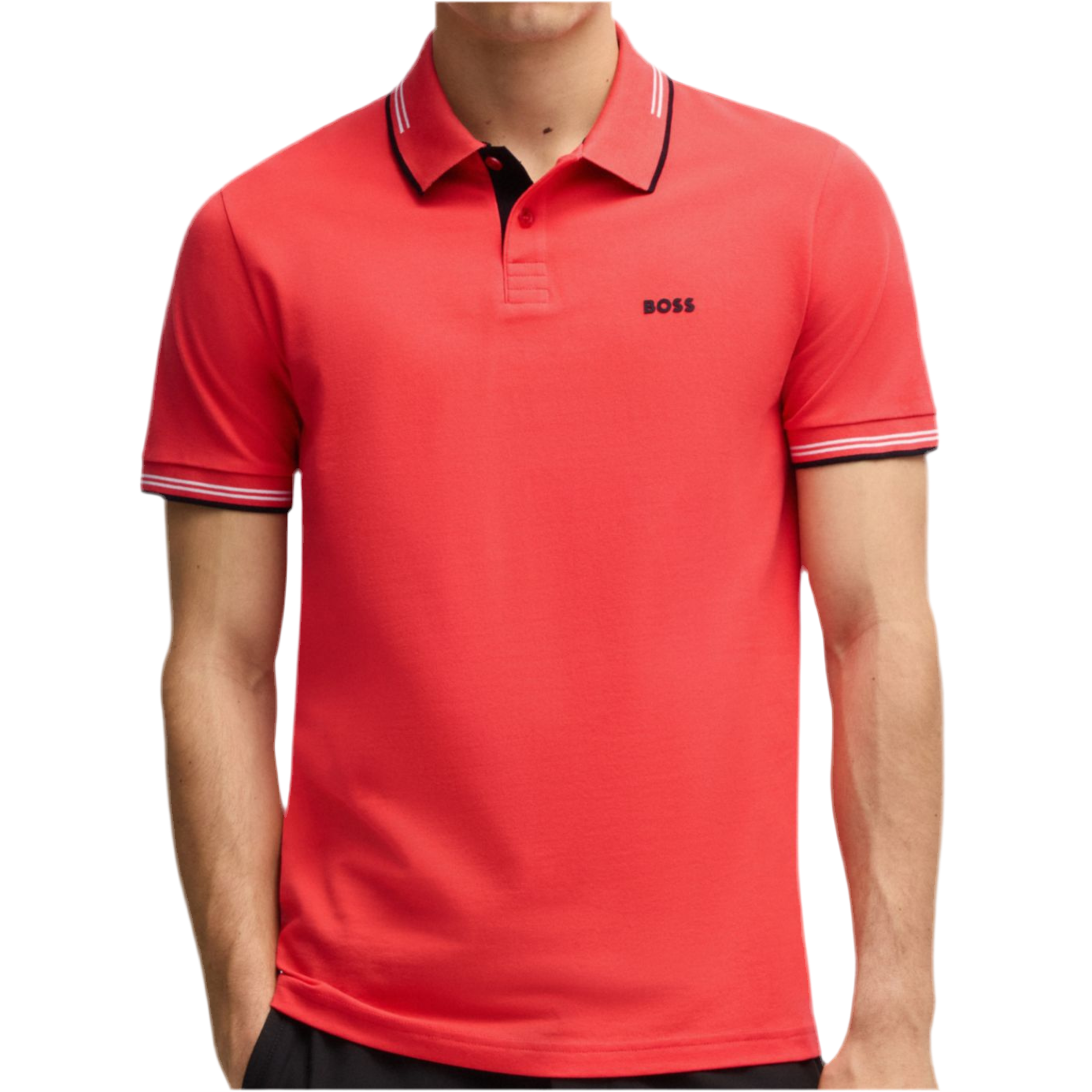Hugo Boss Men Stretch Cotton Slim Fit Polo Shirt - Light Red