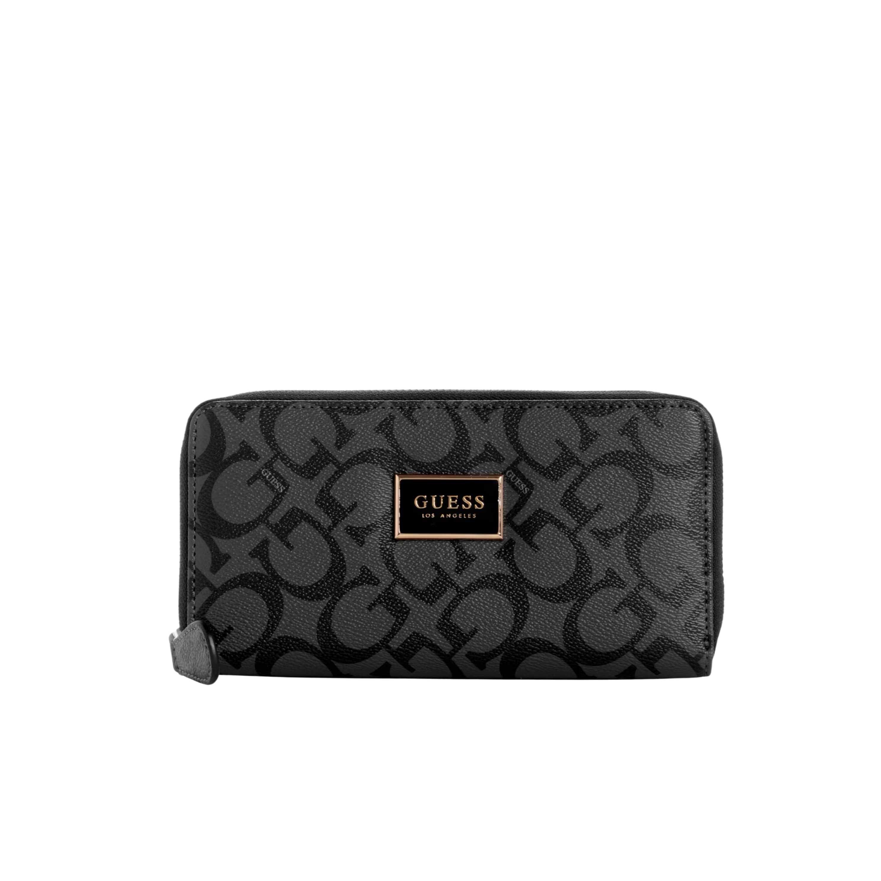 GUESS Women Abree Logo Medium Zip Wallet - Black
