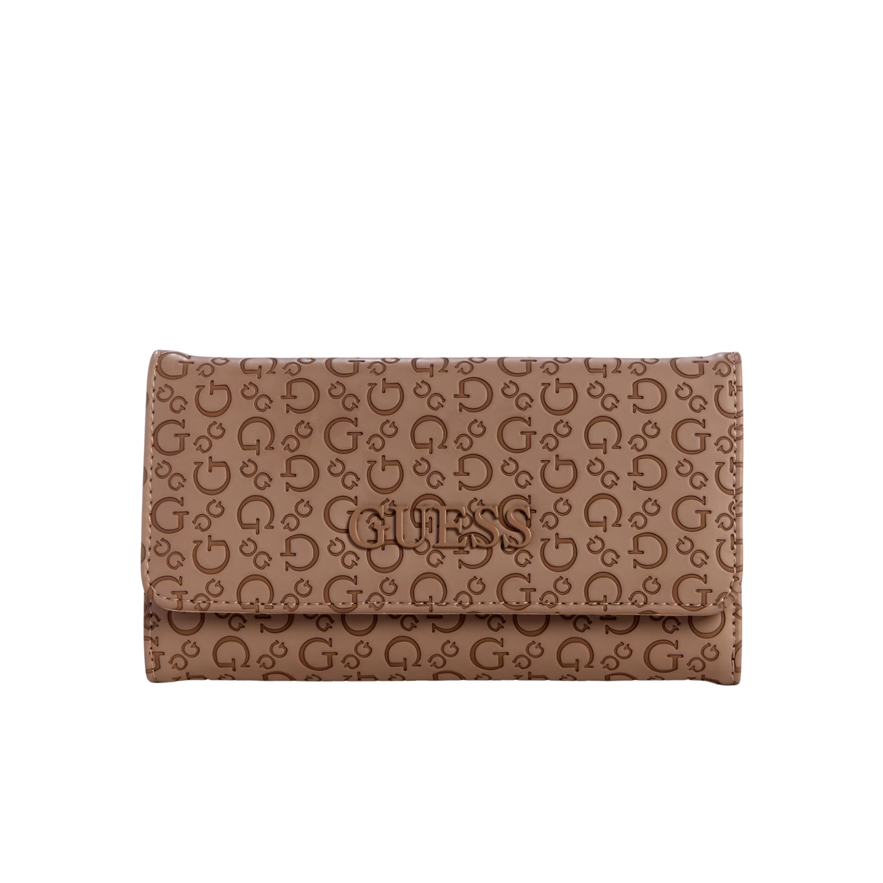 GUESS Women Bowie Debossed Logo Slim Clutch Wallet - Brown