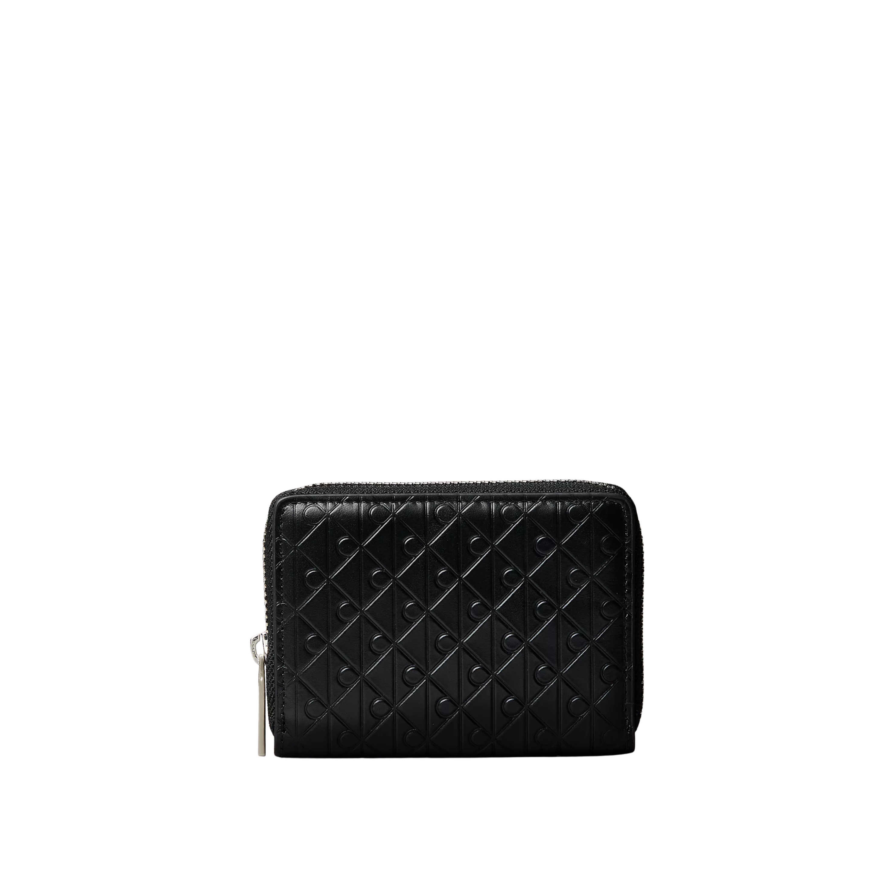 Calvin Klein Men Embossed Allover Monogram Zip Coin Pouch - Black