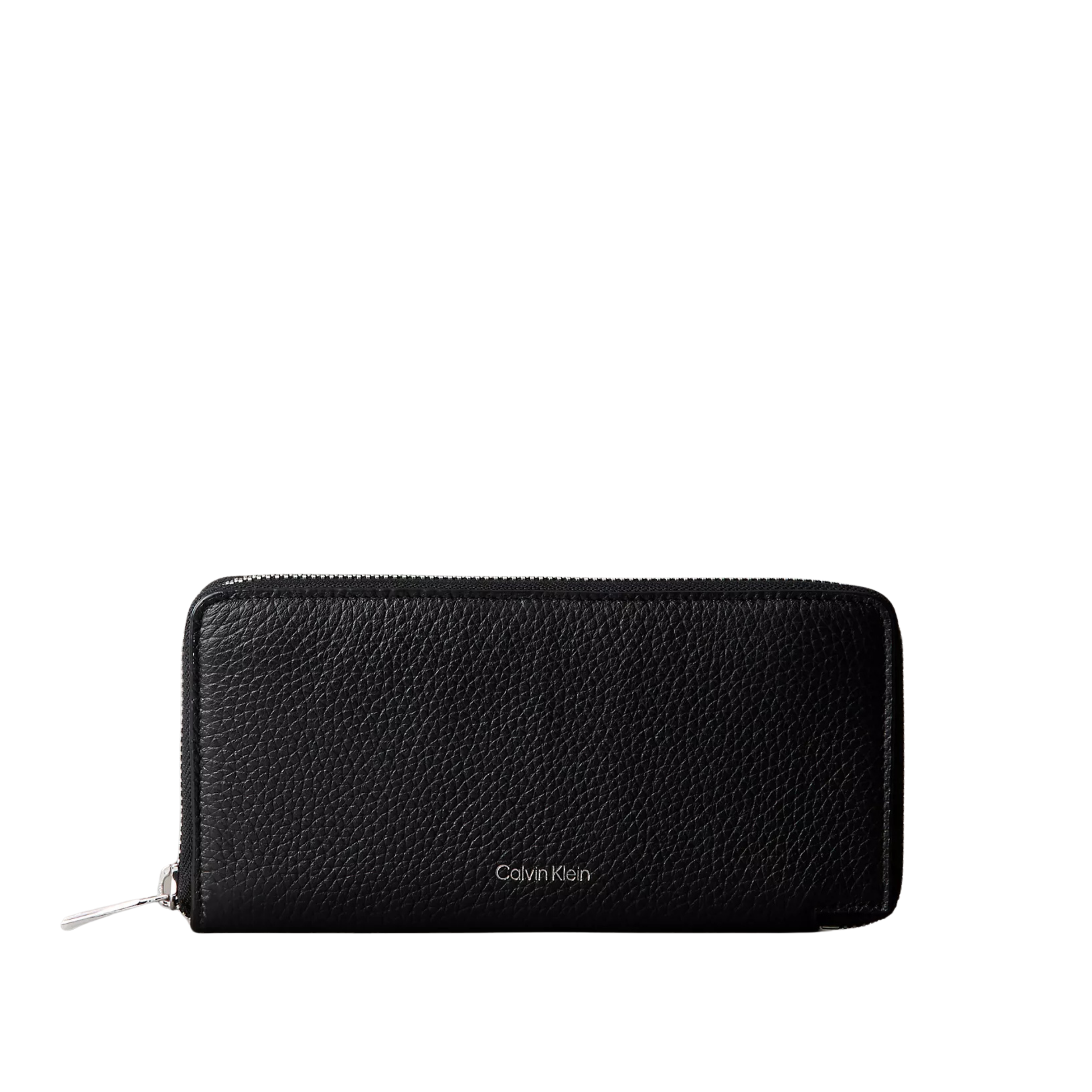 Calvin Klein Men Foil Embossed Logo Zip Wallet - Black