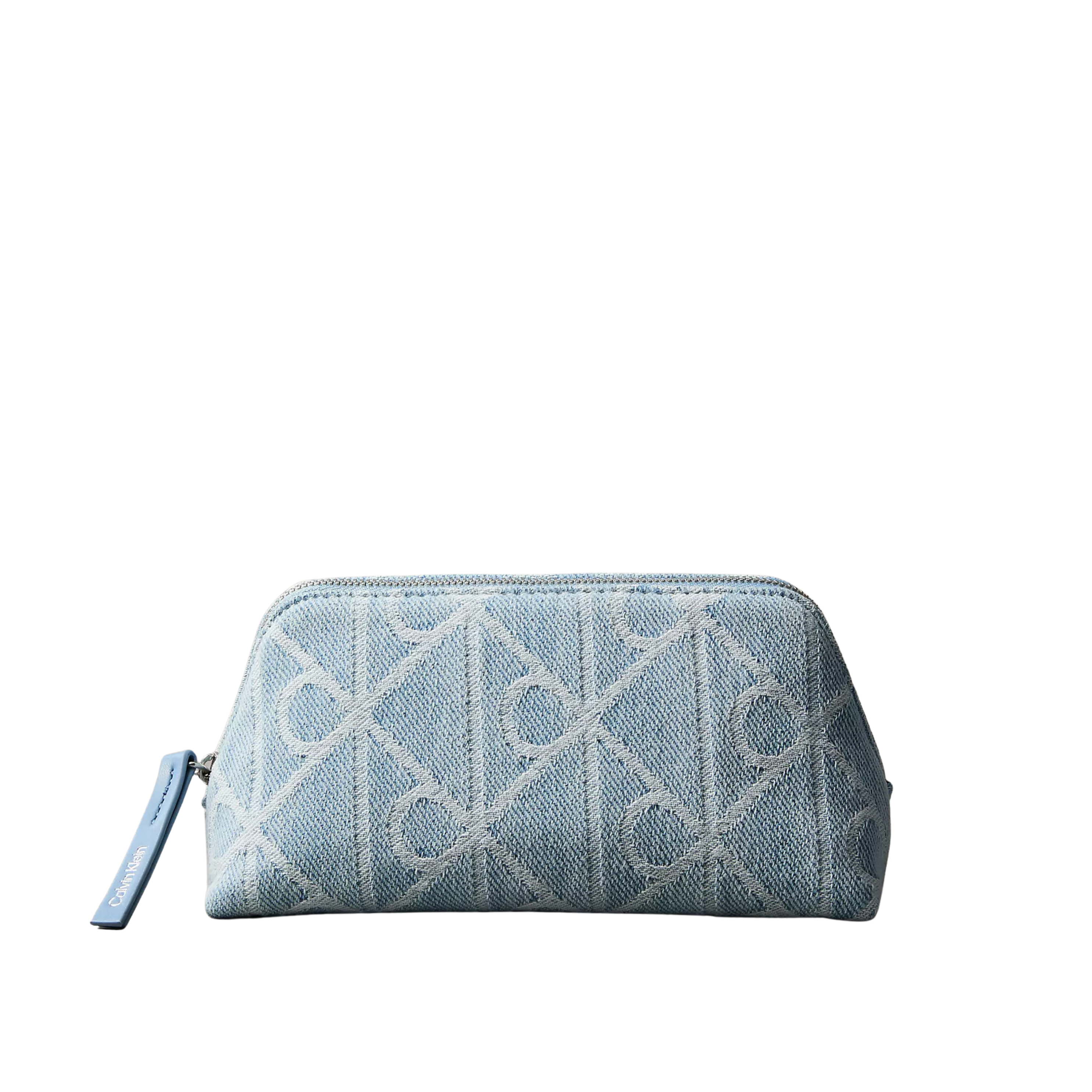 Calvin Klein Women Allover Emblem Logo Denim Beauty Case - Denim Light Wash