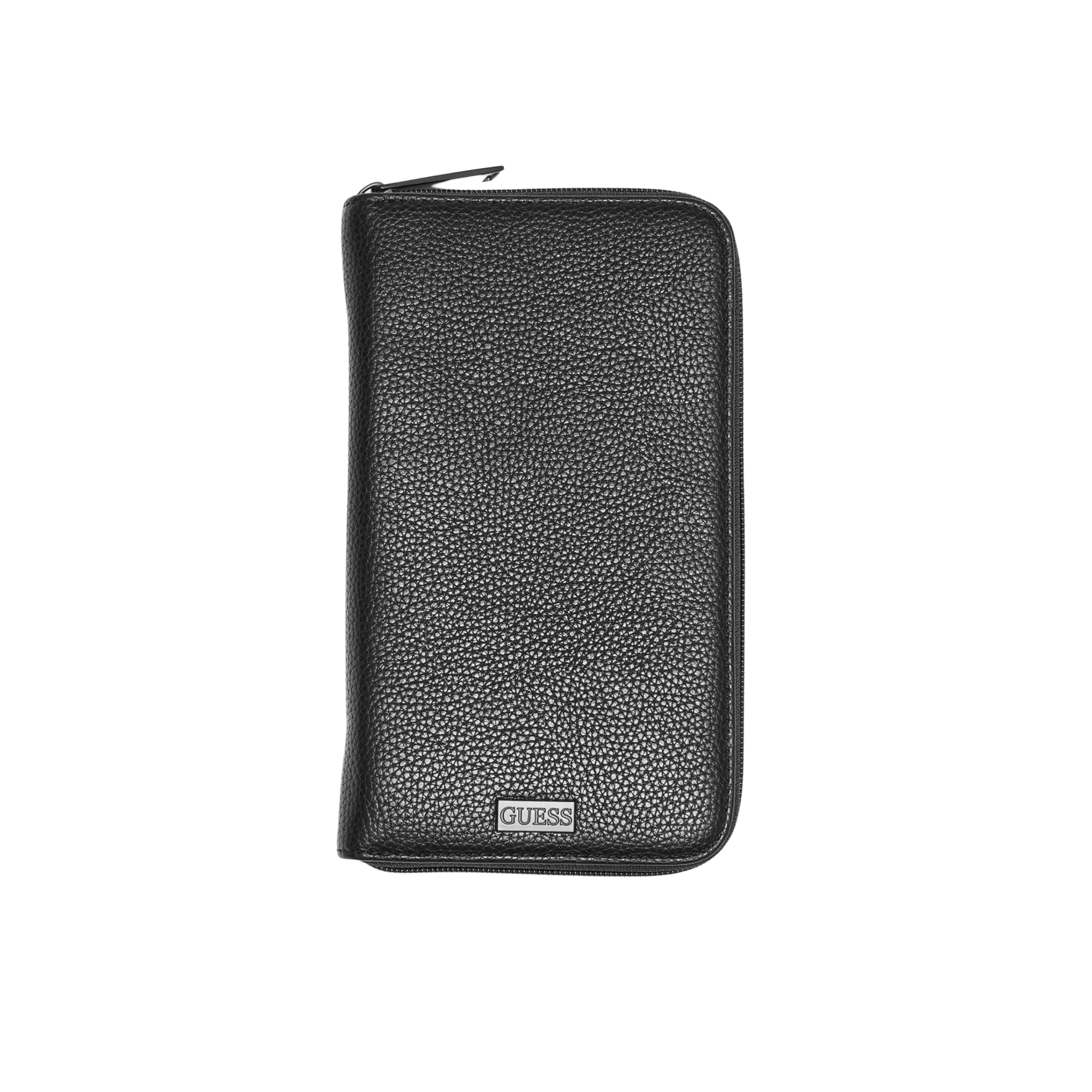 Guess Men Zip-Around Travel Wallet - Black