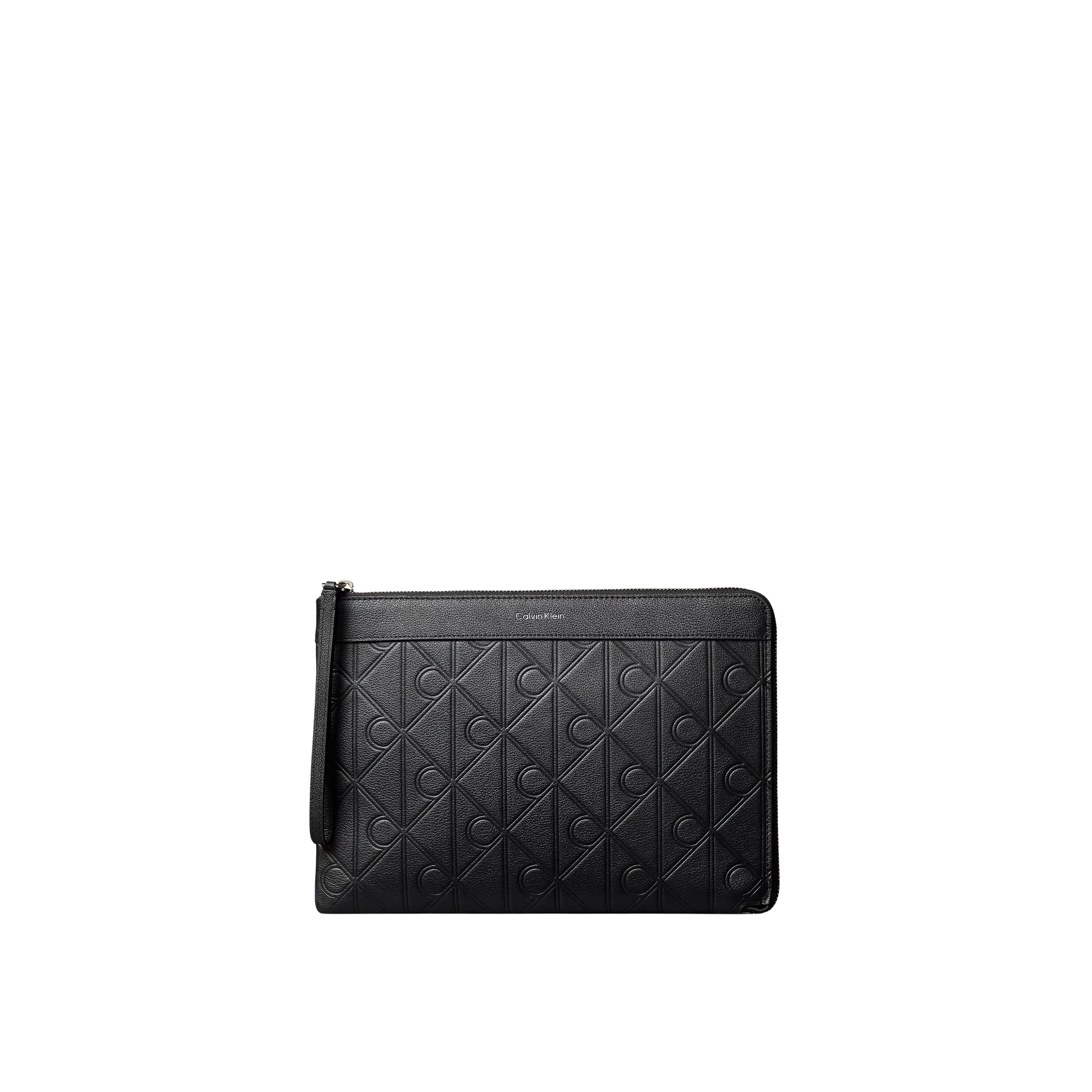 Calvin Klein Men Embossed Emblem Logo Pouch - Black