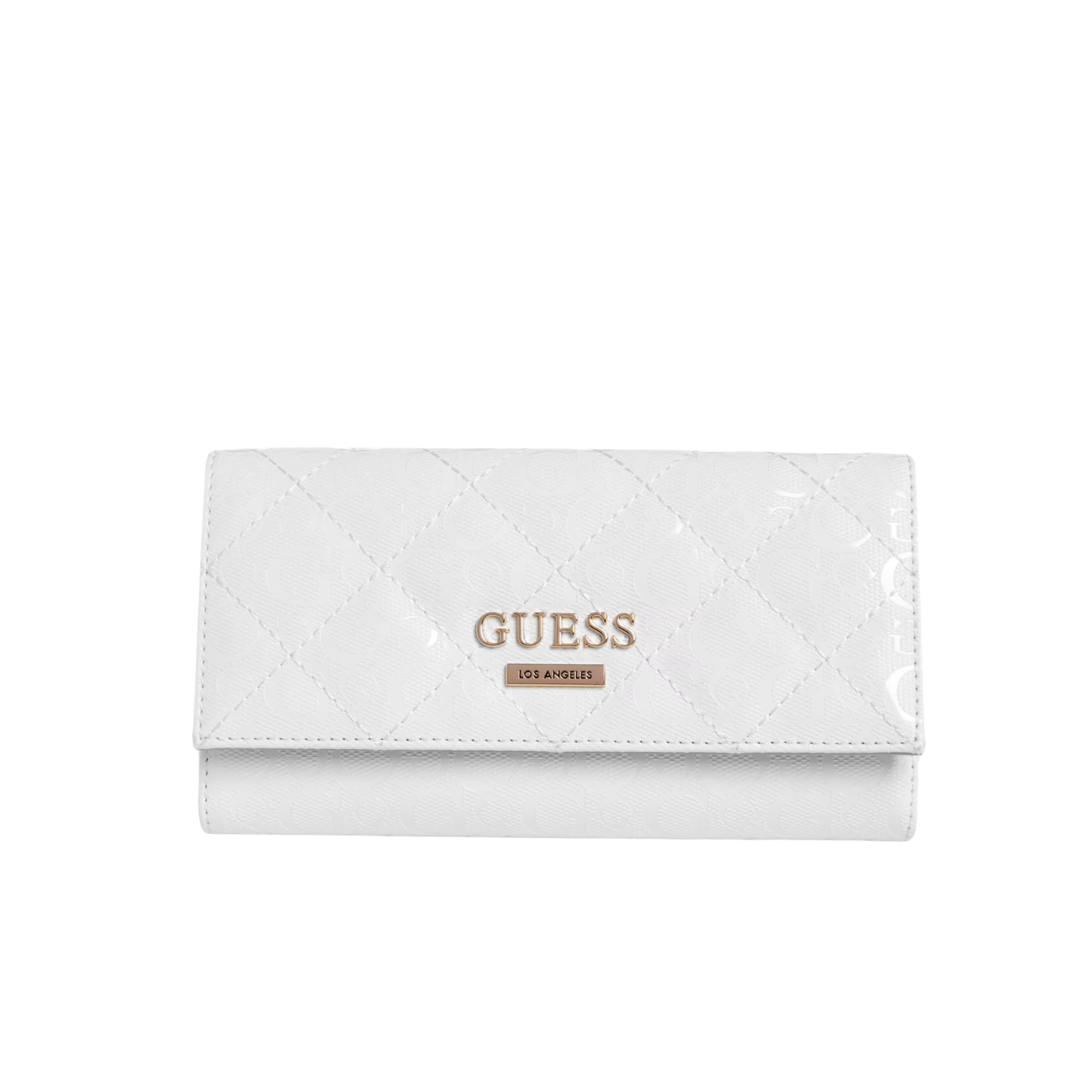 GUESS Women Estonia Quilted Gshine Slim Clutch - White