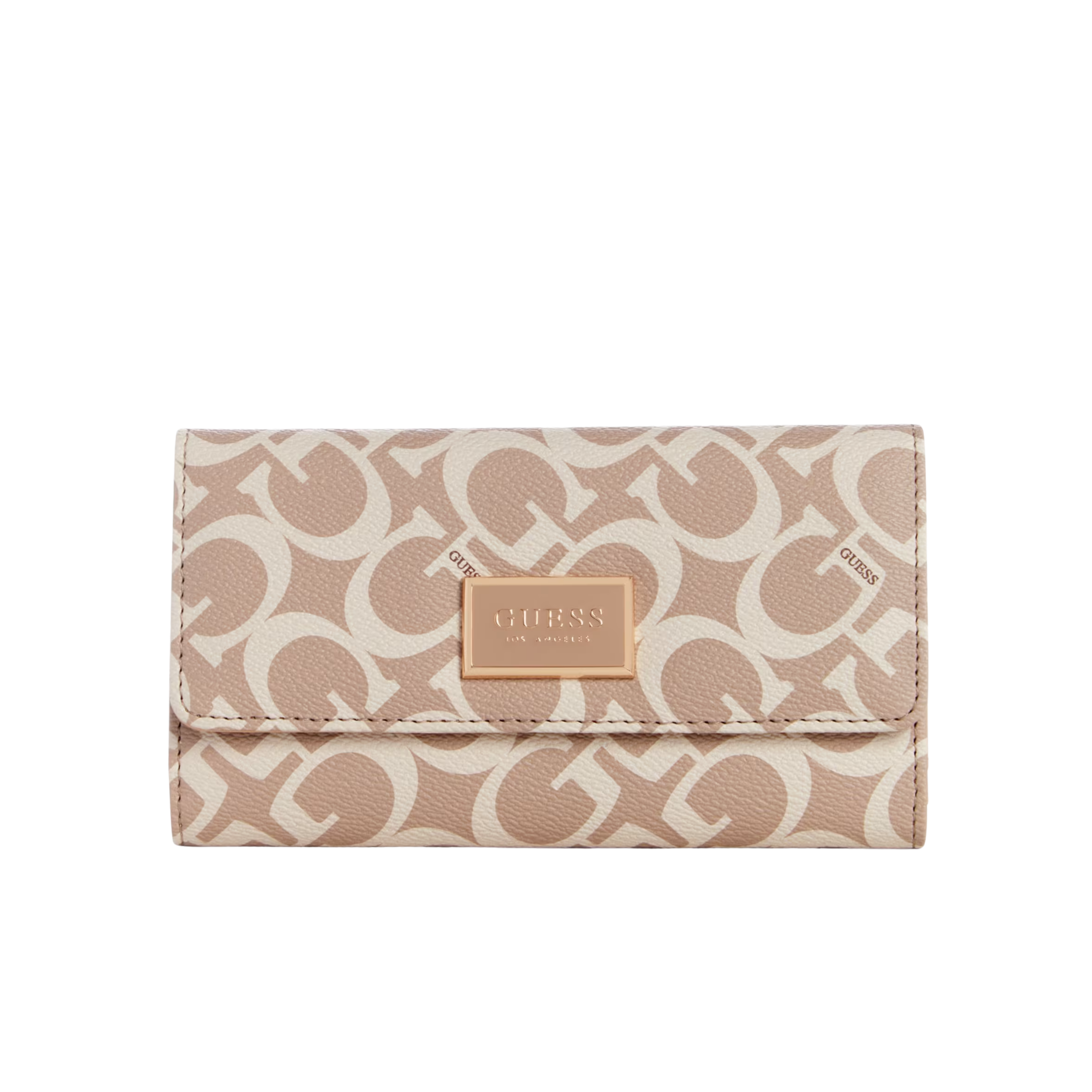 GUESS Women Abree Logo Slim Clutch Wallet - Beige