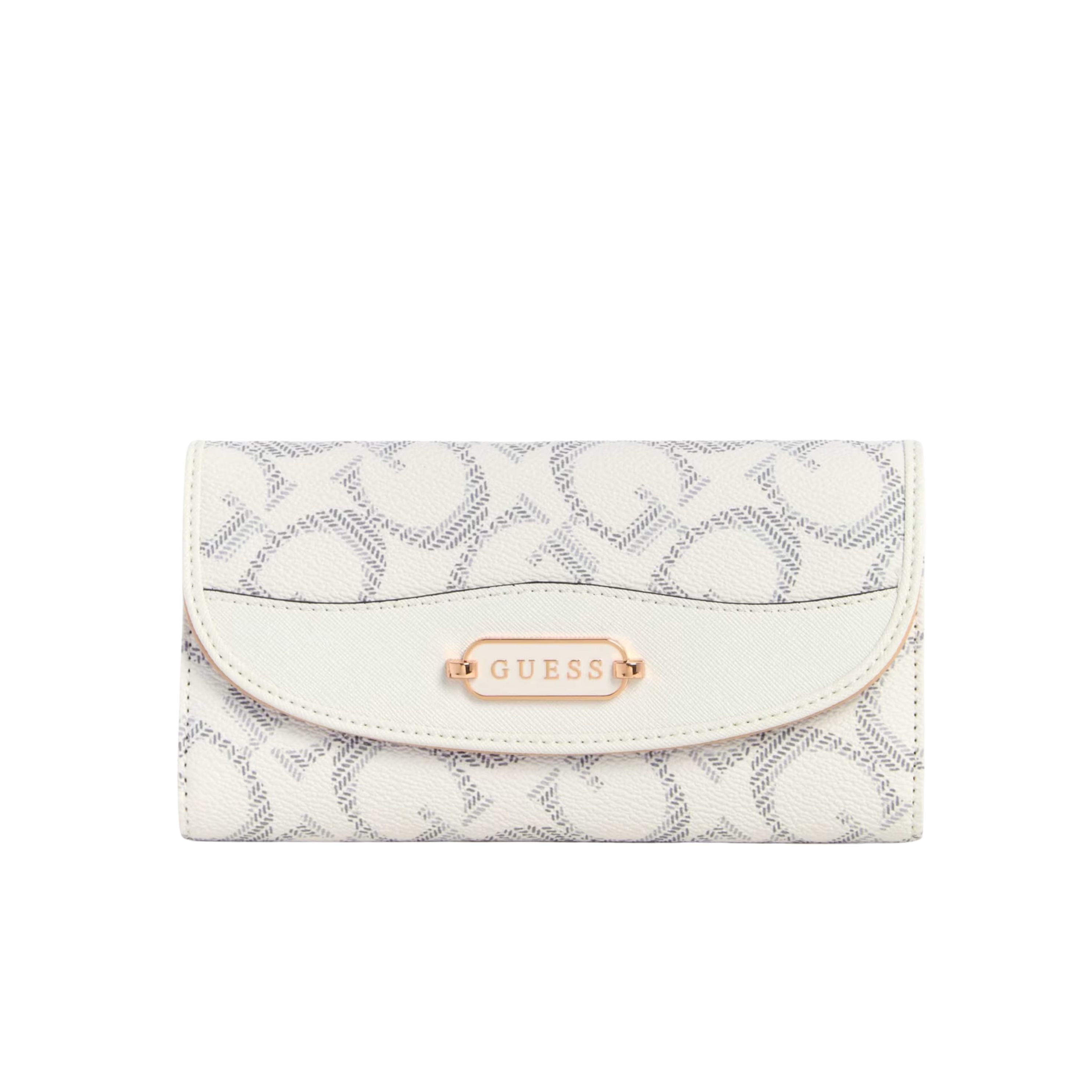 GUESS Women Tuie Logo Slim Clutch - White