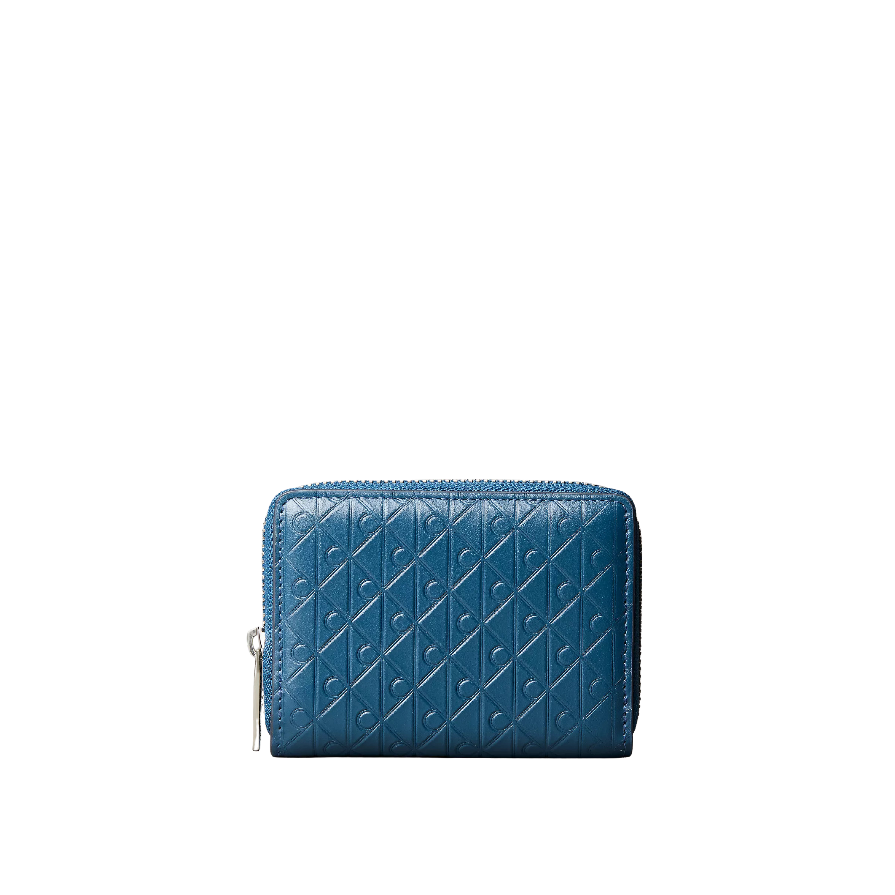 Calvin Klein Men Embossed Allover Monogram Zip Coin Pouch - Moonlit Ocean