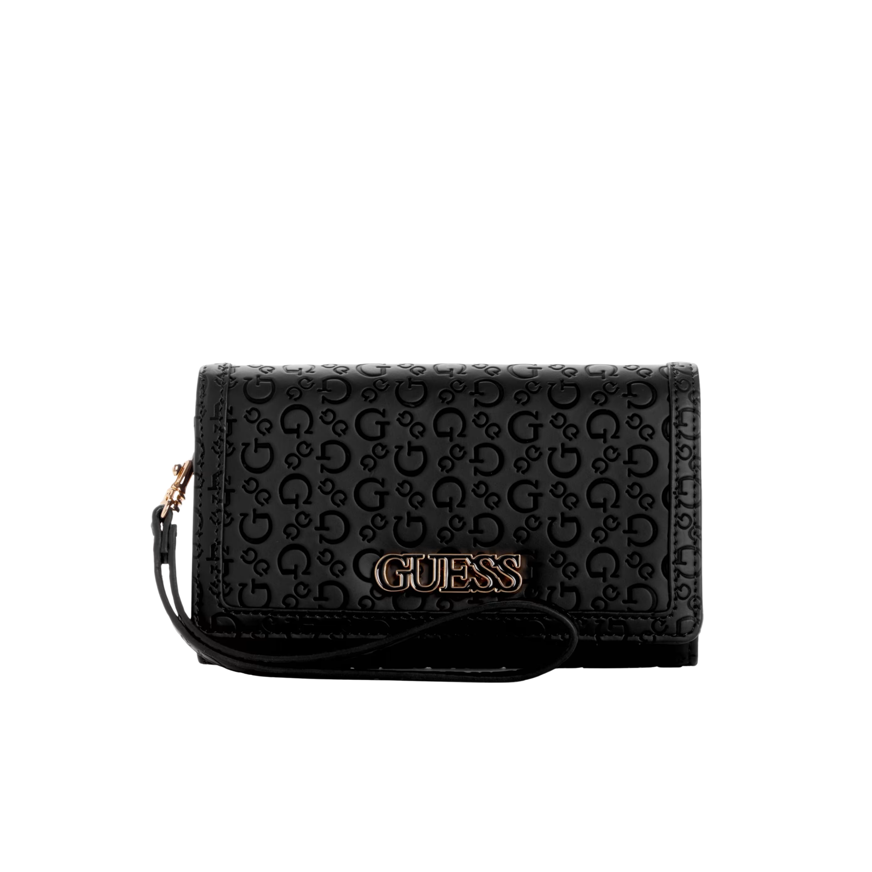GUESS Women Zakaria Debossed Logo Phone Organizer - Black
