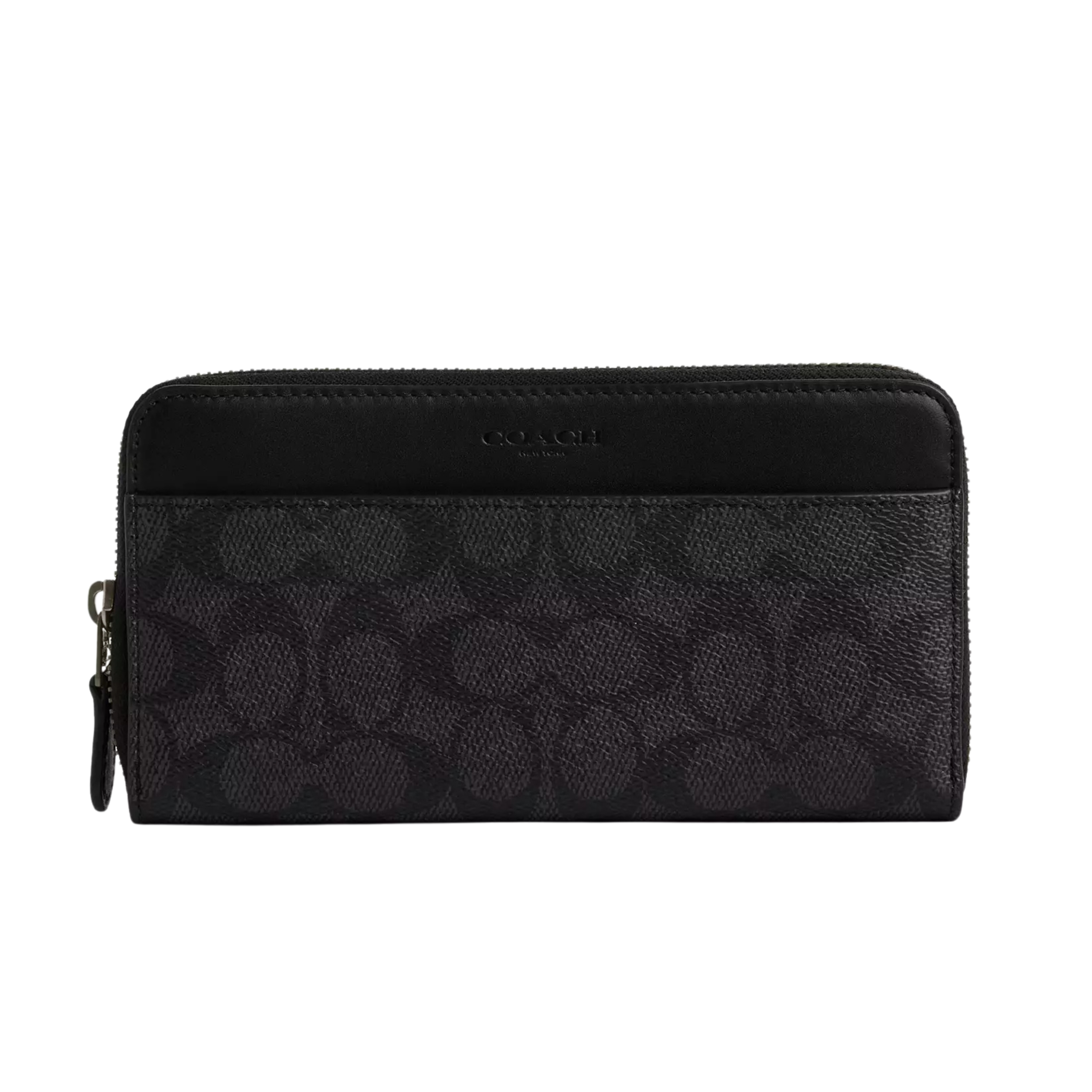 COACH Men Accordion Wallet - Gunmetal Charcoal Black