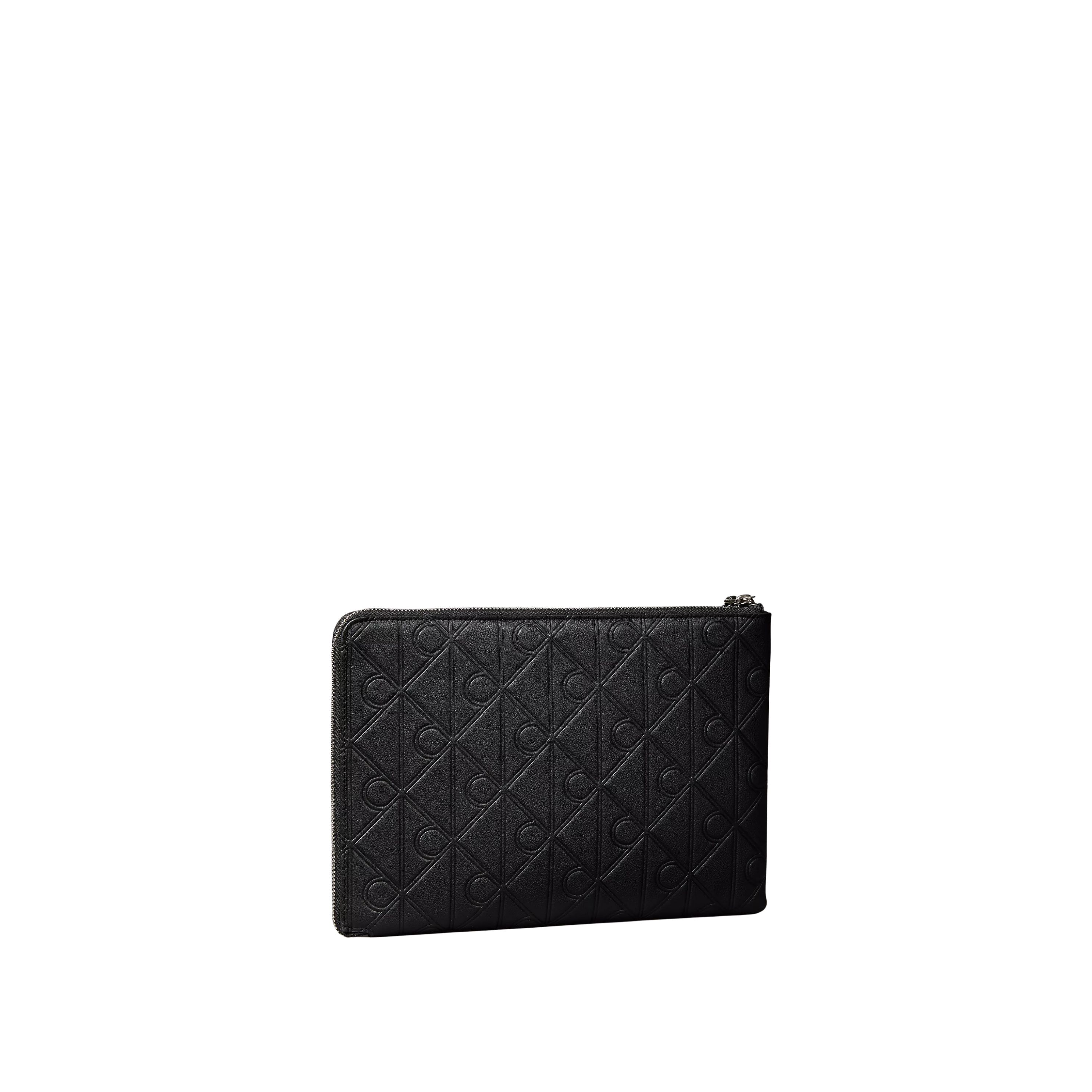 Calvin Klein Men Embossed Emblem Logo Pouch - Black