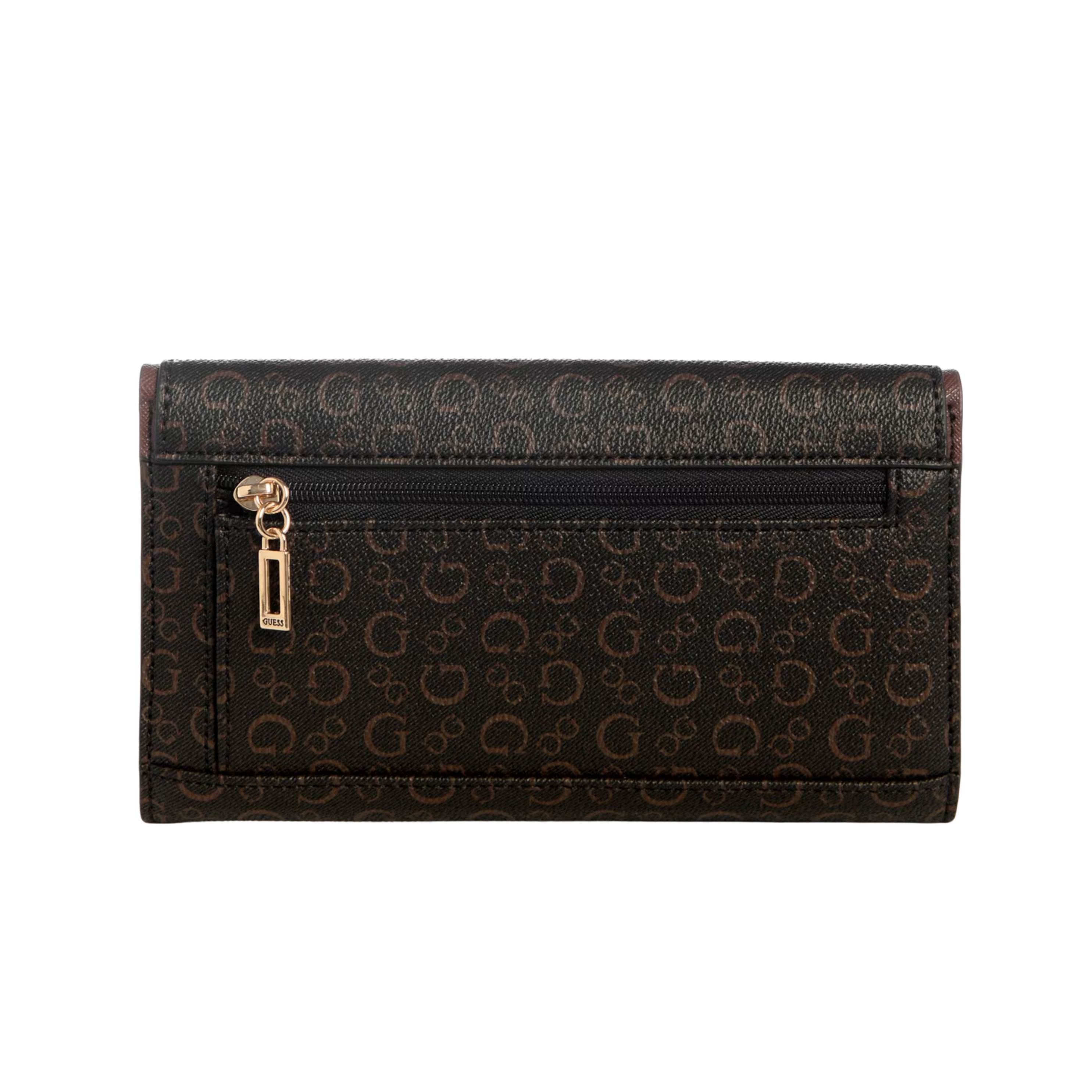 GUESS Women Kiran Logo Slim Clutch Wallet - Neutral Brown