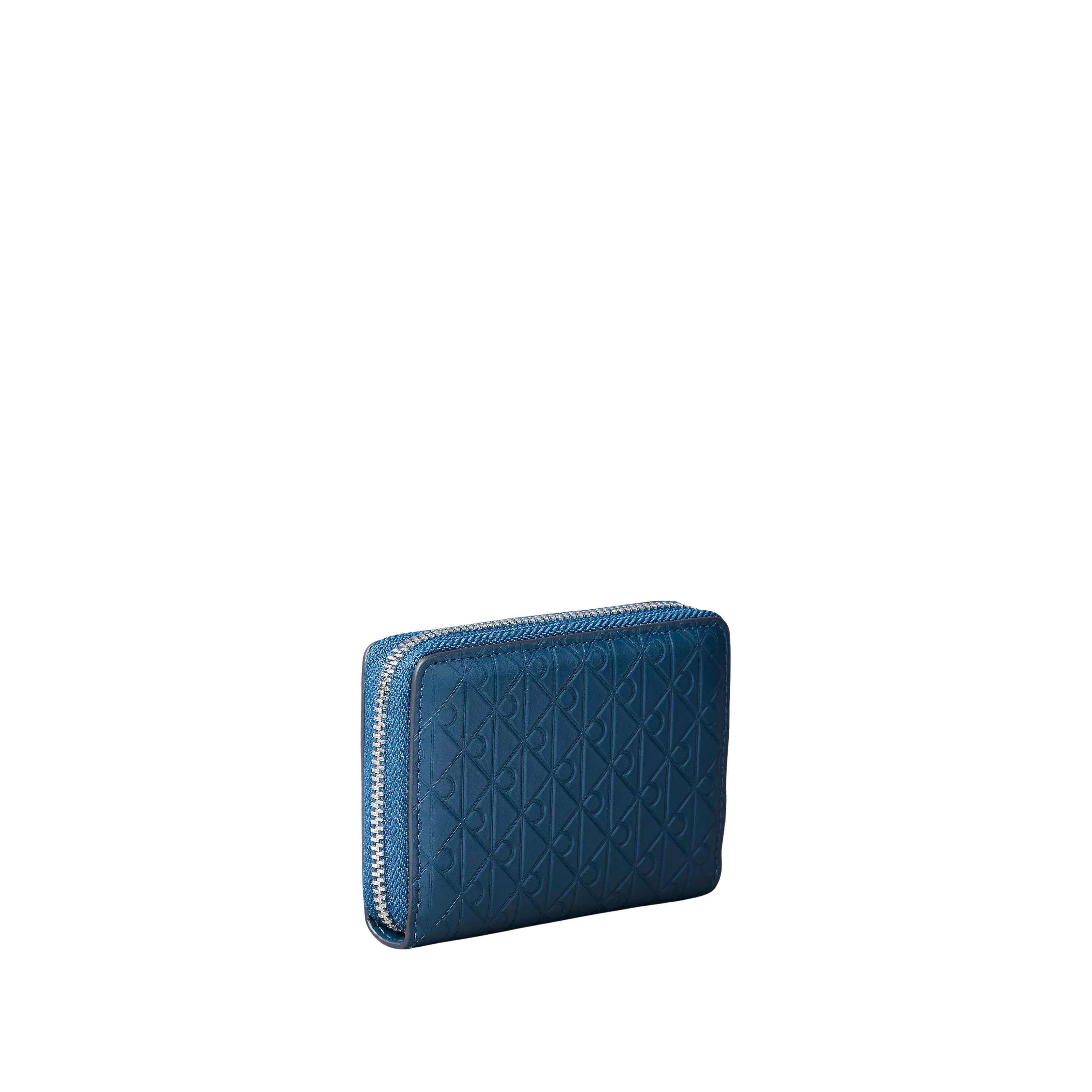 Calvin Klein Men Embossed Allover Monogram Zip Coin Pouch - Moonlit Ocean