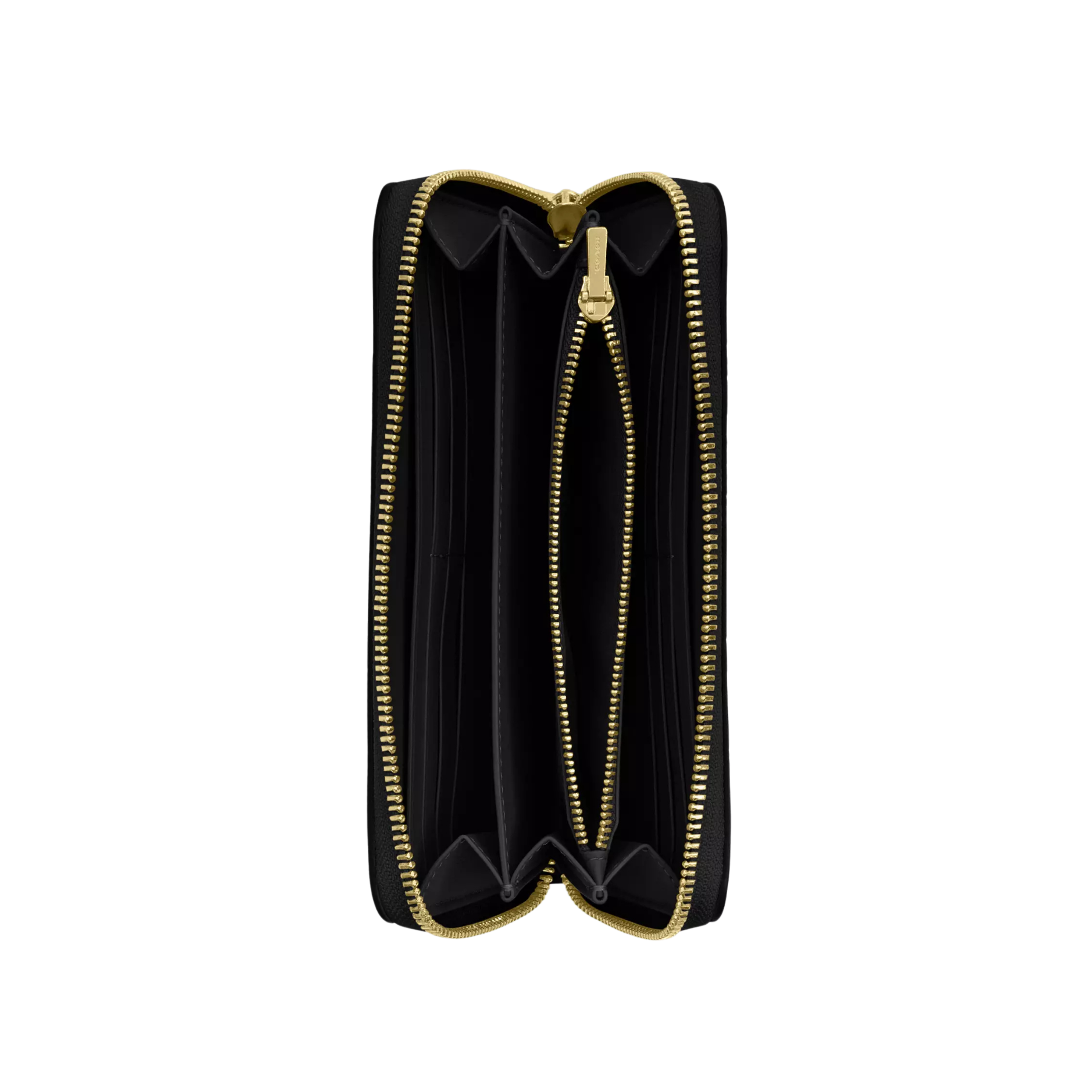 COACH Women Long Zip Around Wallet - leather Gold Black