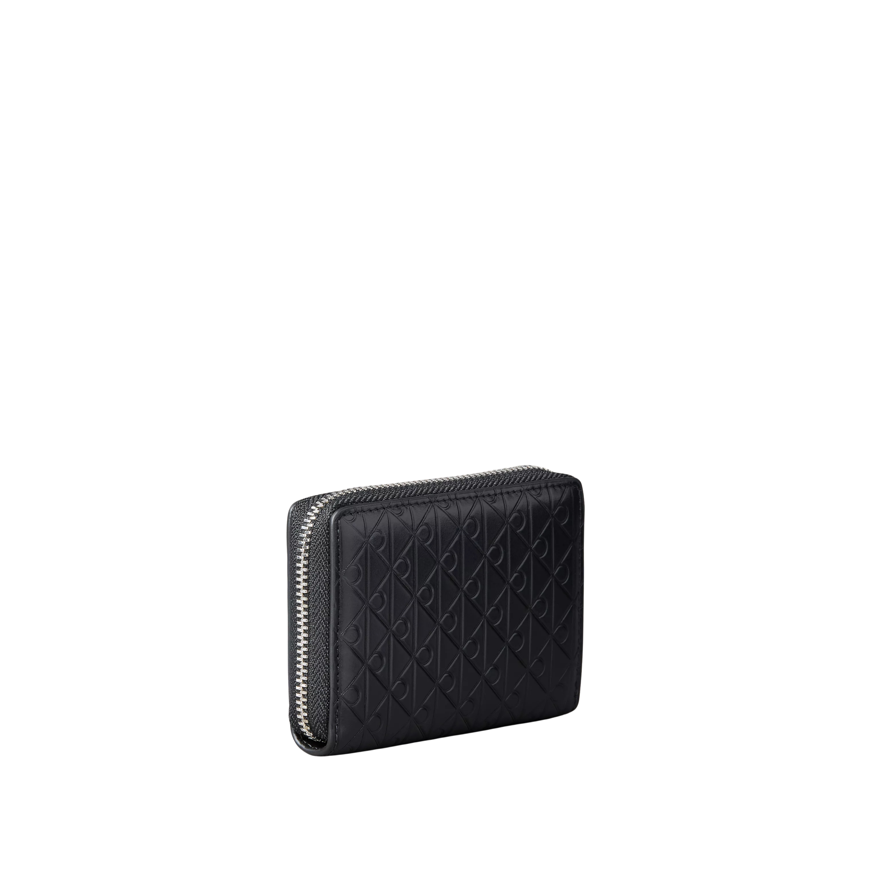 Calvin Klein Men Embossed Allover Monogram Zip Coin Pouch - Black