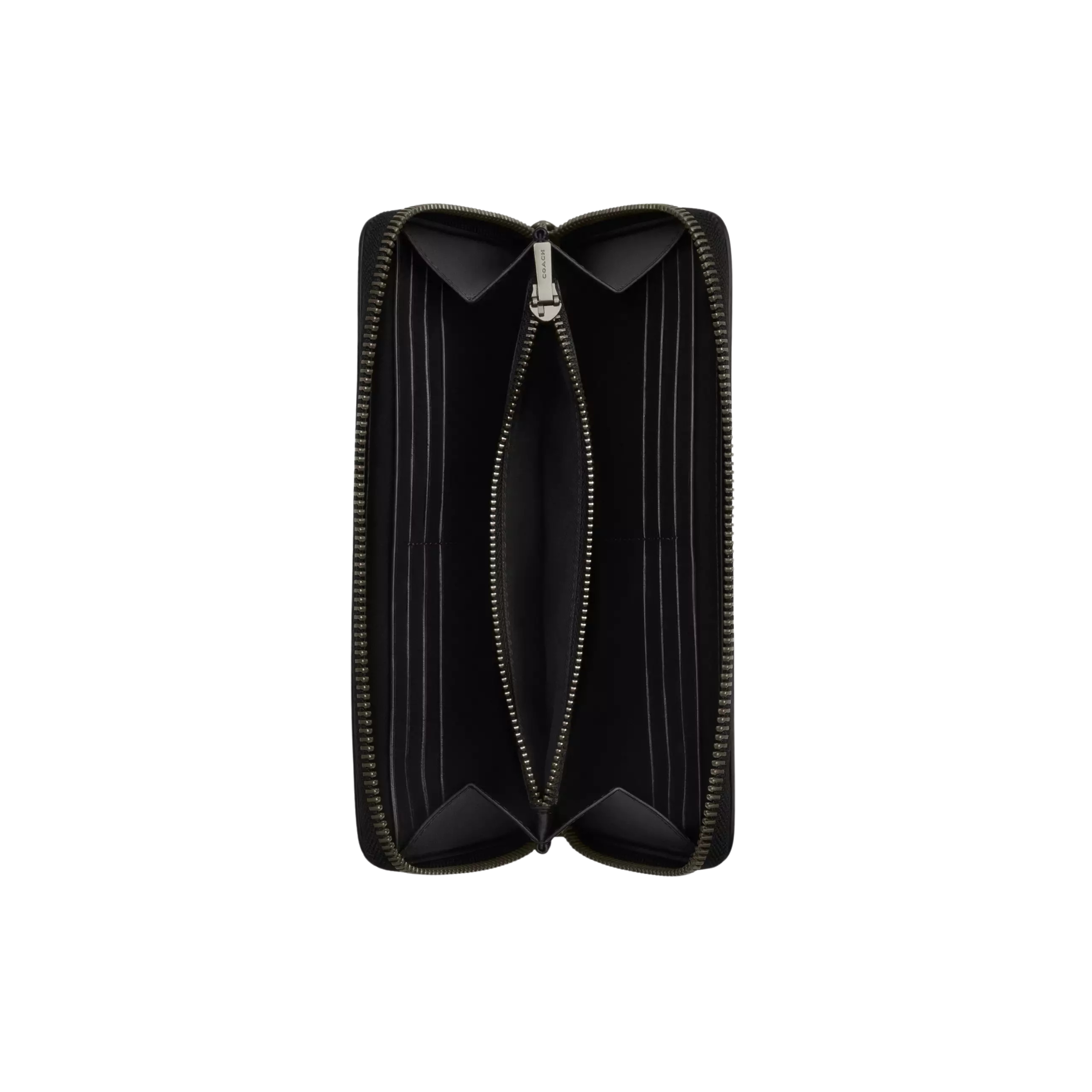 COACH Men Accordion Wallet - Gunmetal Charcoal Black