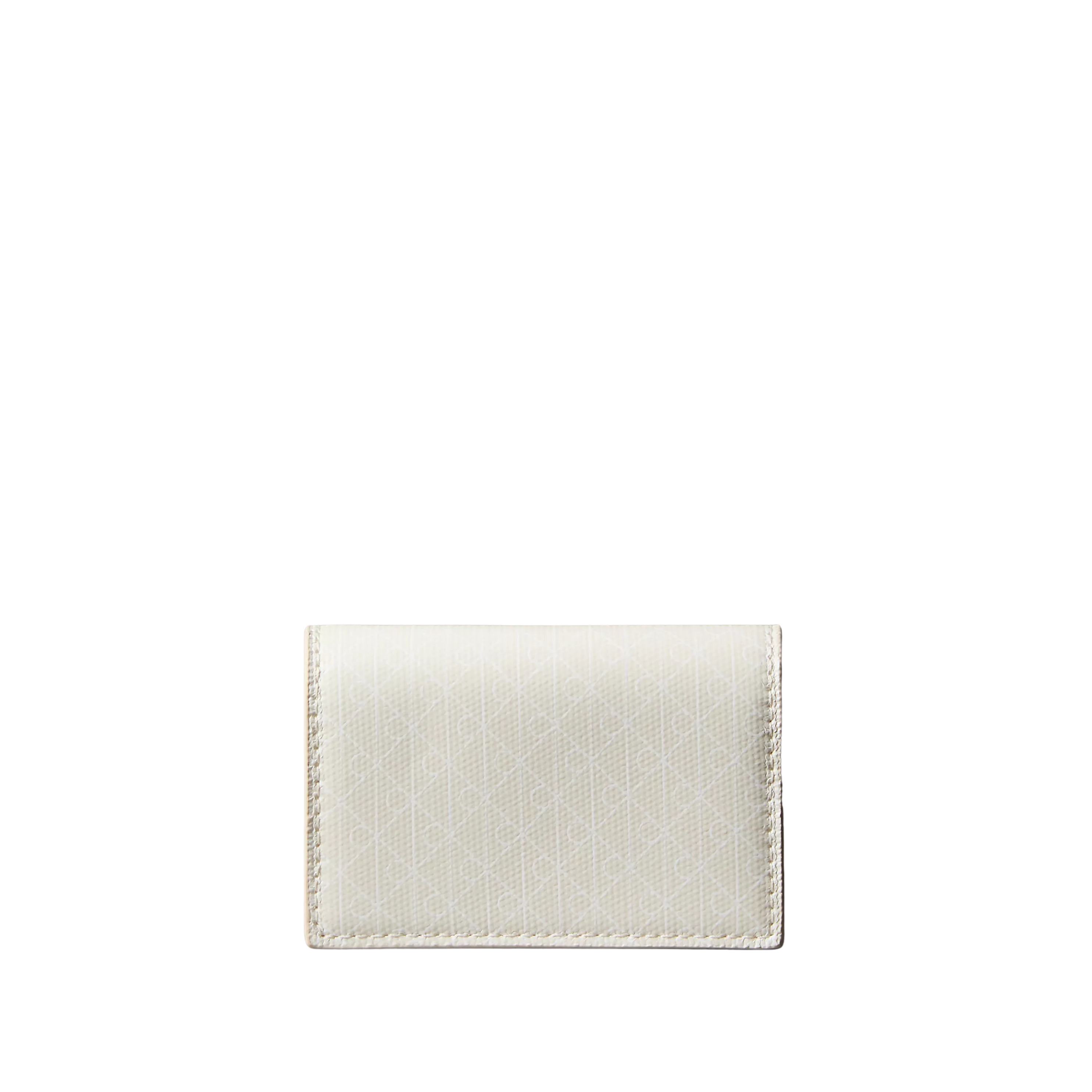 Calvin Klein Women Allover Emblem Logo Accordion Card Case - Lily White Aop