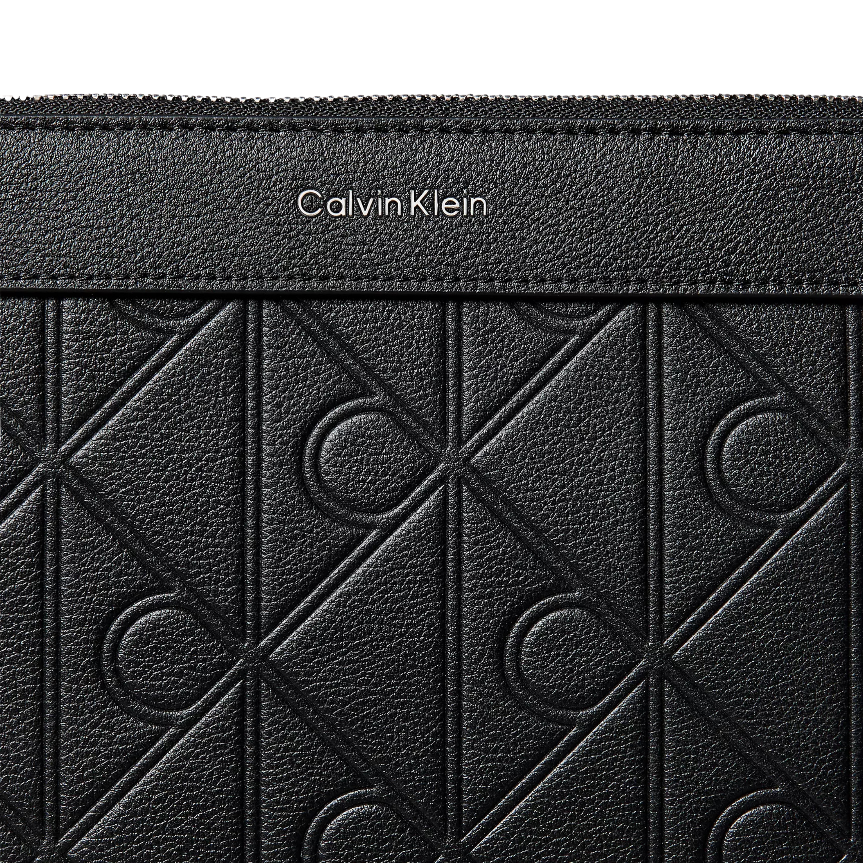 Calvin Klein Men Embossed Emblem Logo Pouch - Black