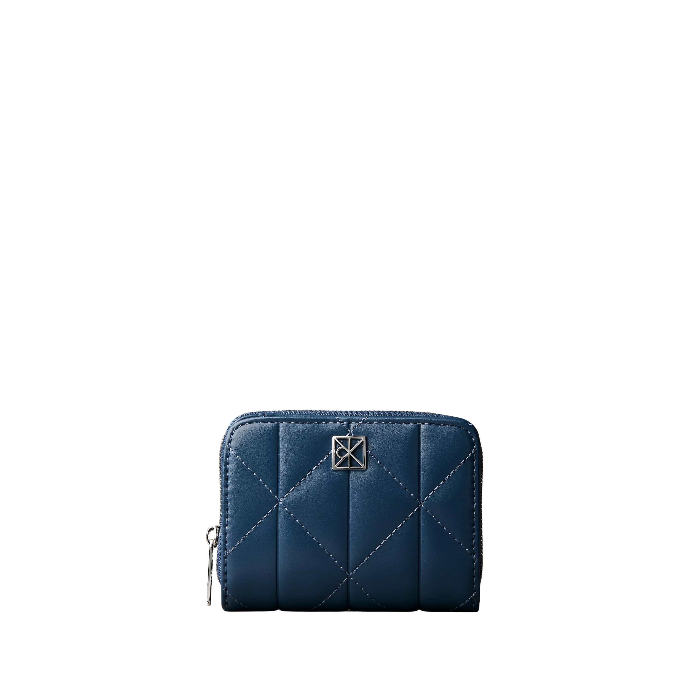Calvin Klein Women Quilted Emblem Logo Zip Flap Wallet - Key Largo