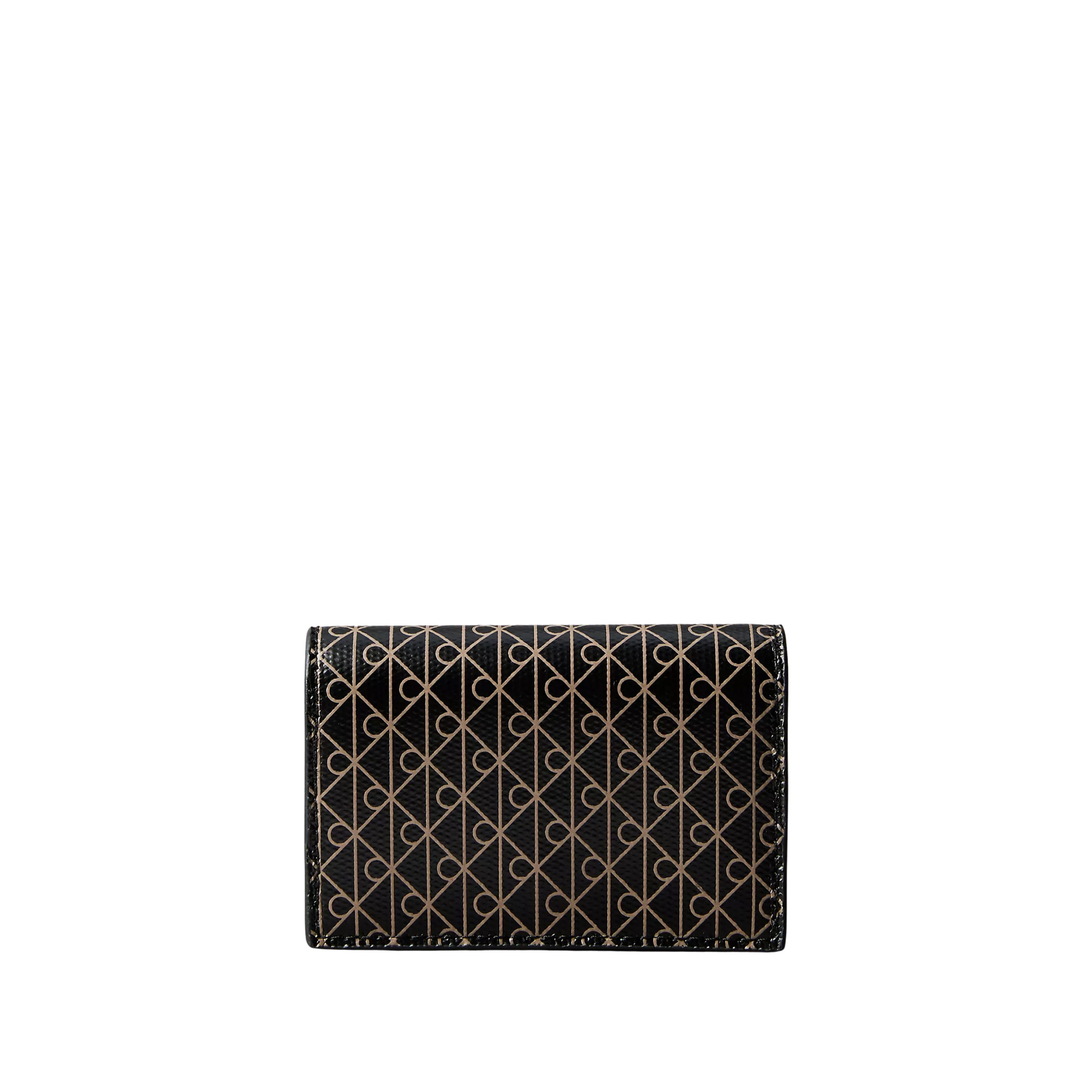 Calvin Klein Women Allover Emblem Logo Accordion Card Case - Black