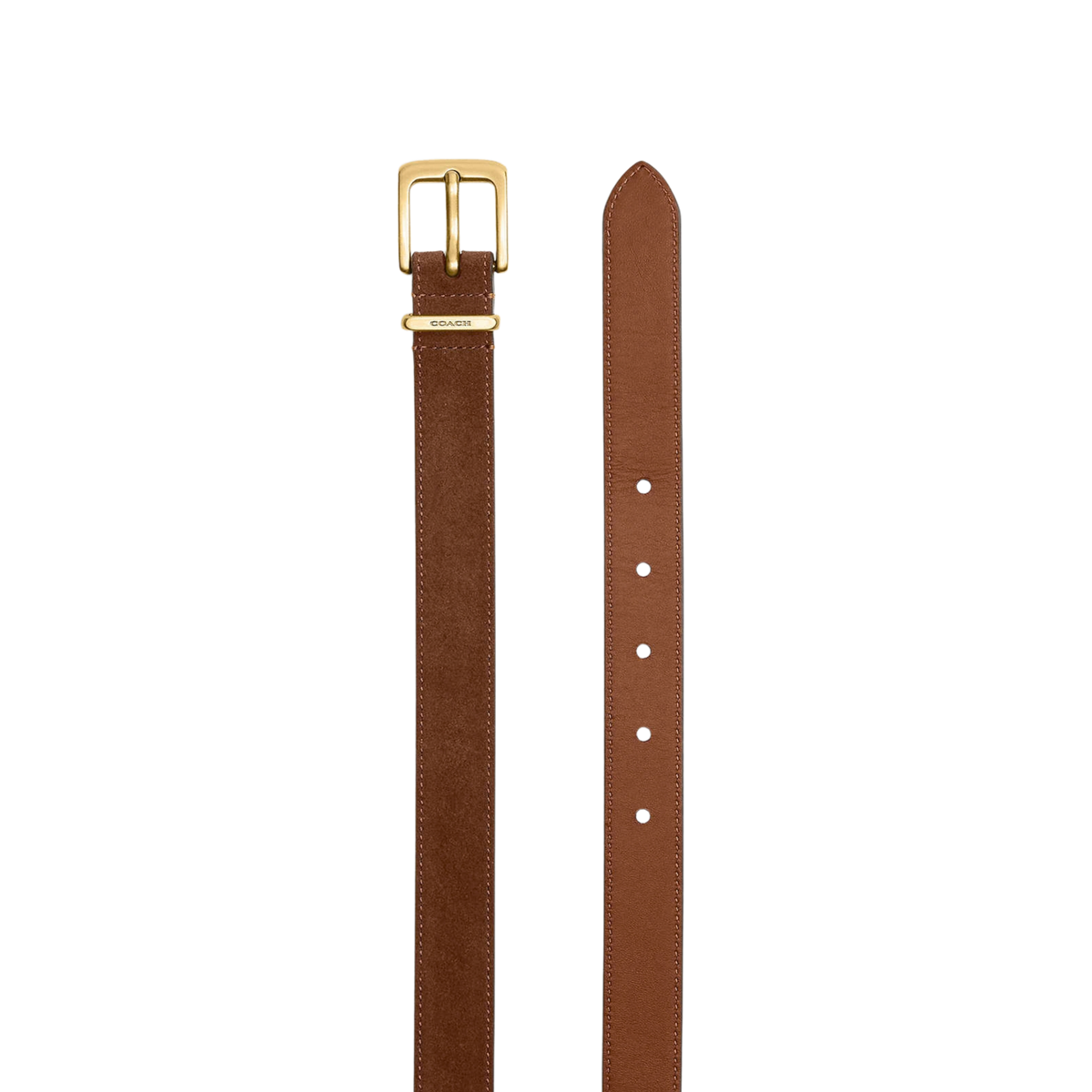 Coach Women Harness Hasp Buckle Belt 25MM - Brass Warm Brown