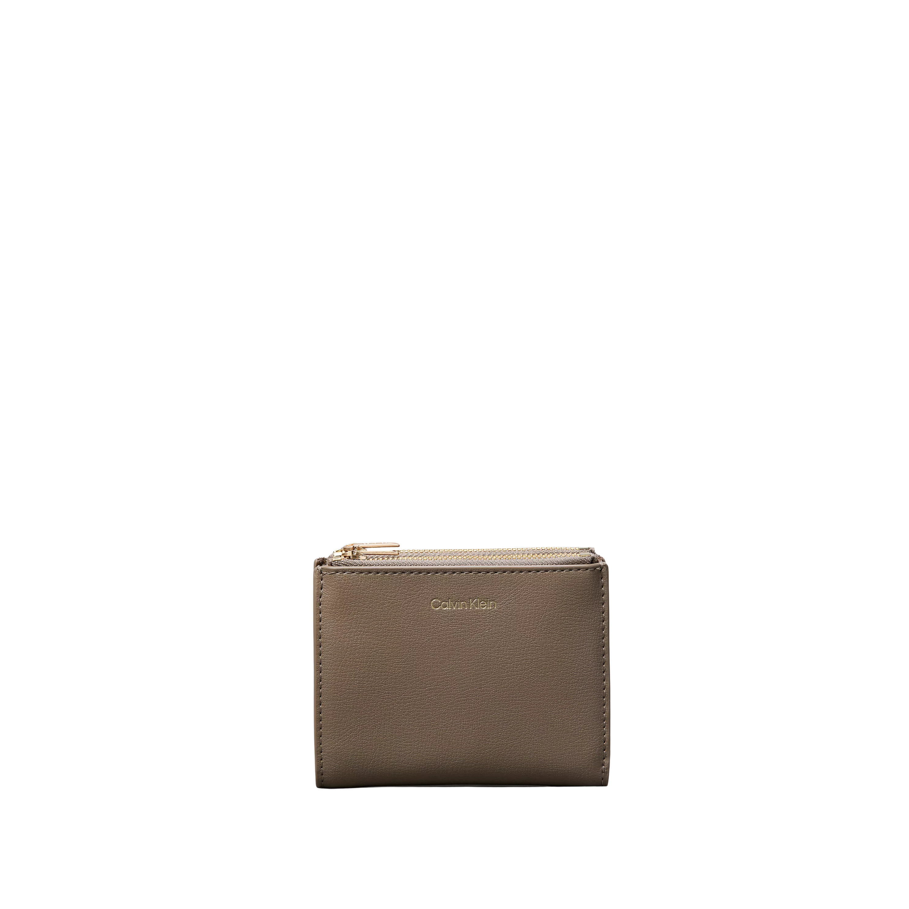 Calvin Klein Women Foil Logo Top Zip Card Case - Desert Taupe