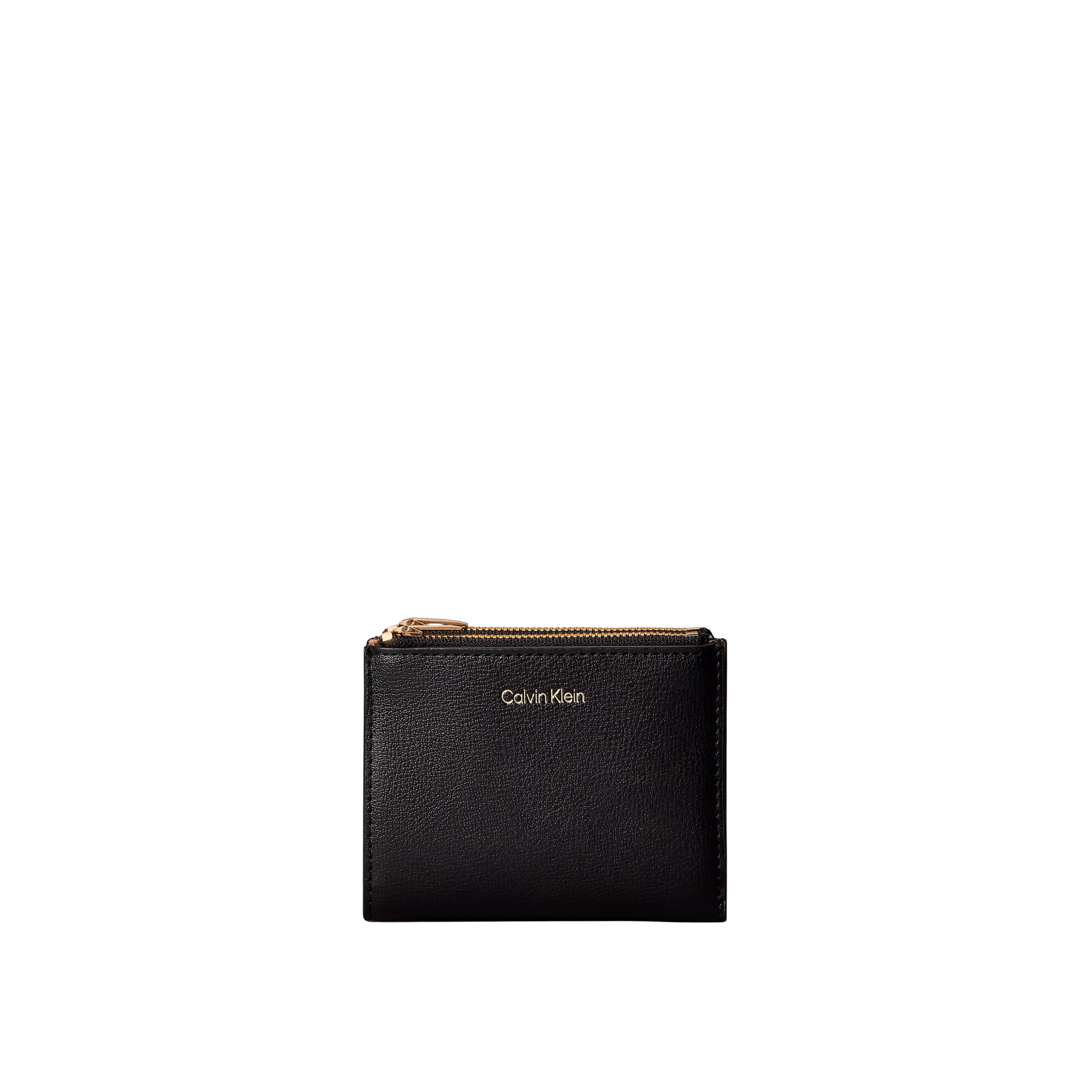 Calvin Klein Women Foil Logo Double Zip Card Case - Black Toasted Coconut