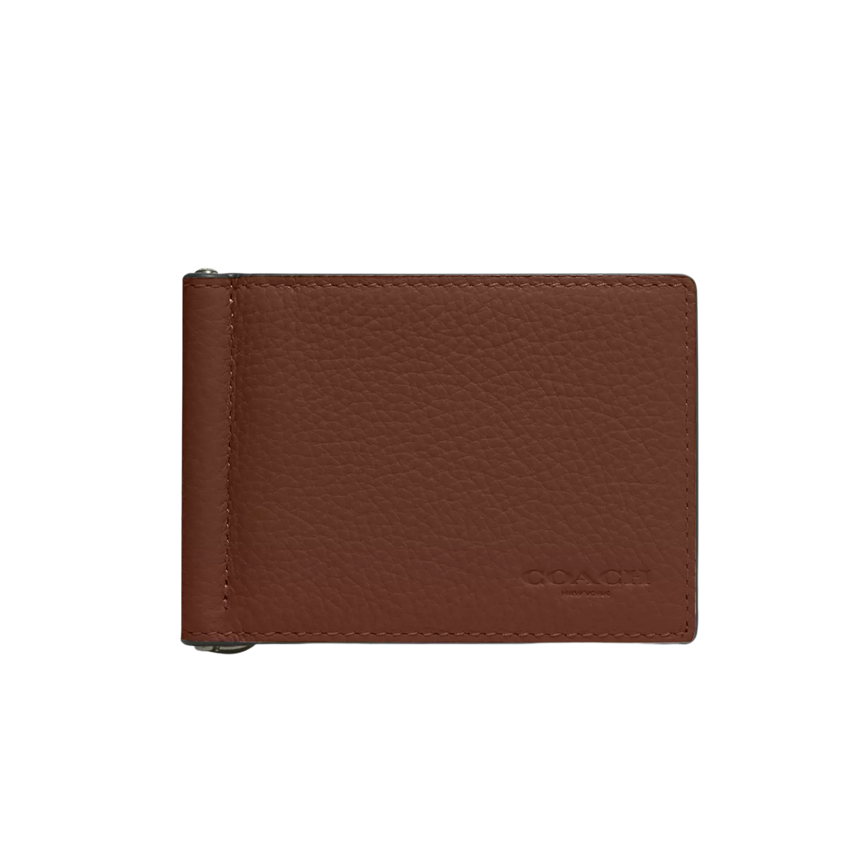 COACH Men Slim Money Clip Billfold Wallet - Gunmetal Saddle