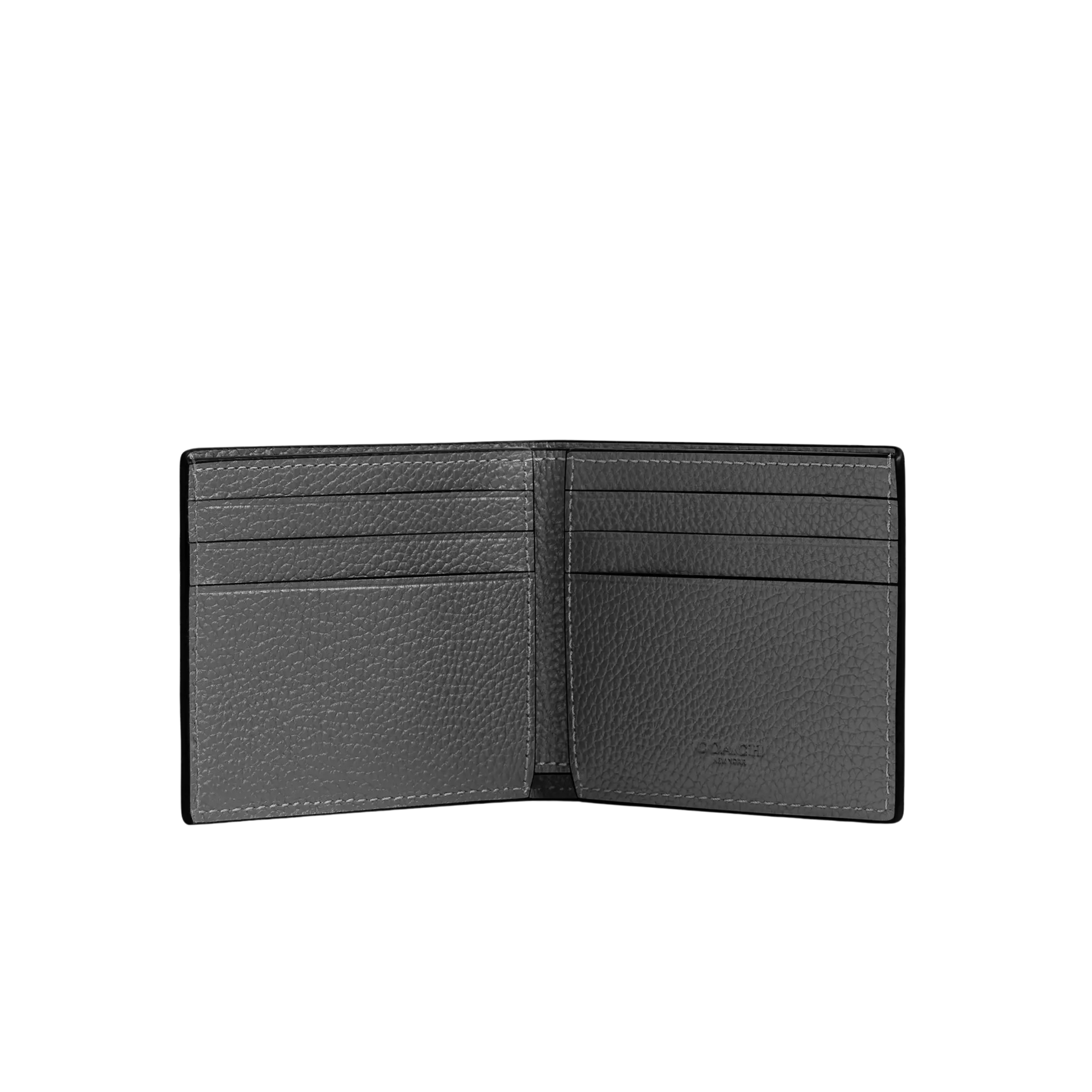 COACH Men Slim Billfold Wallet With Coach Graphic - Charcoal