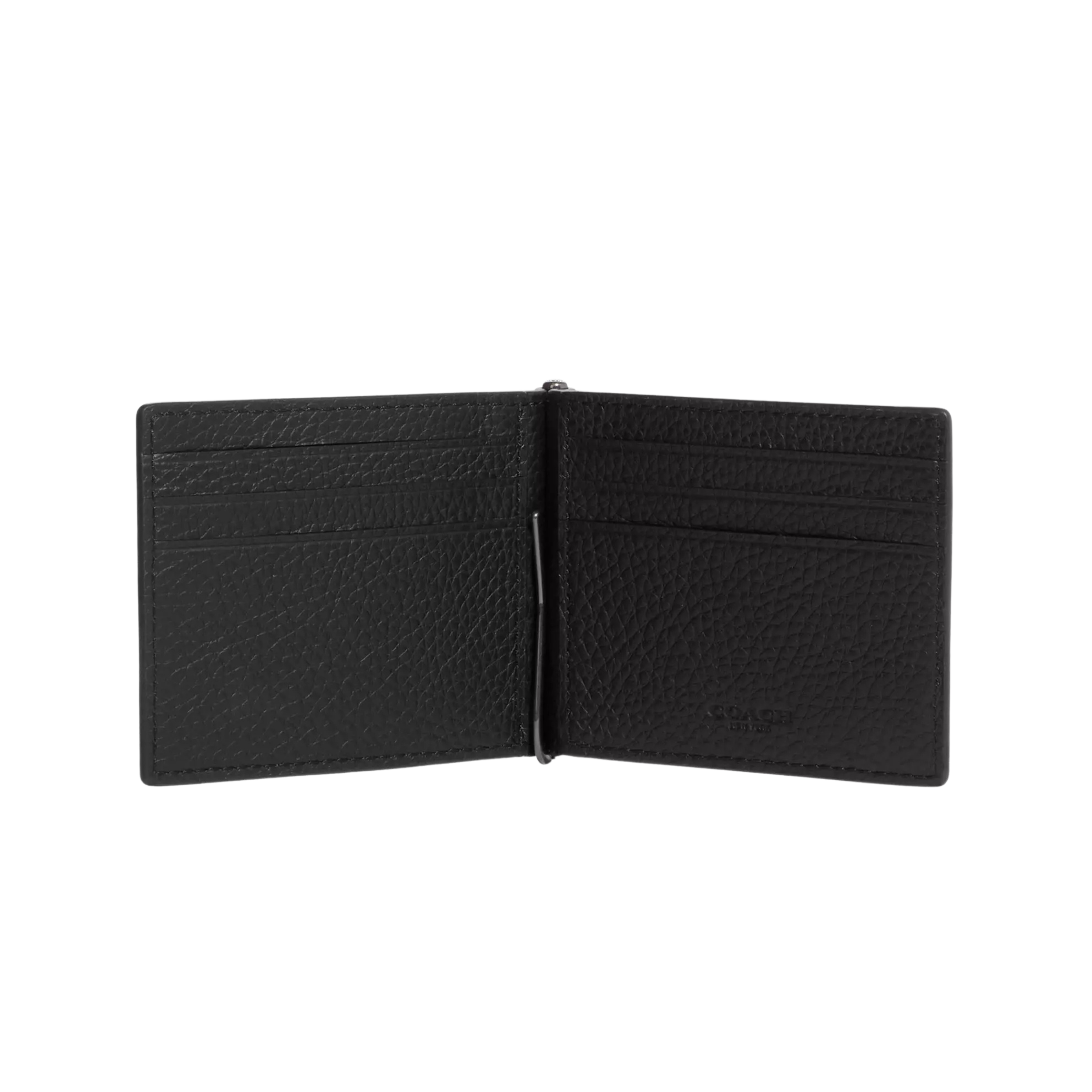 COACH Men Slim Money Clip Billfold Wallet - Gunmetal Black