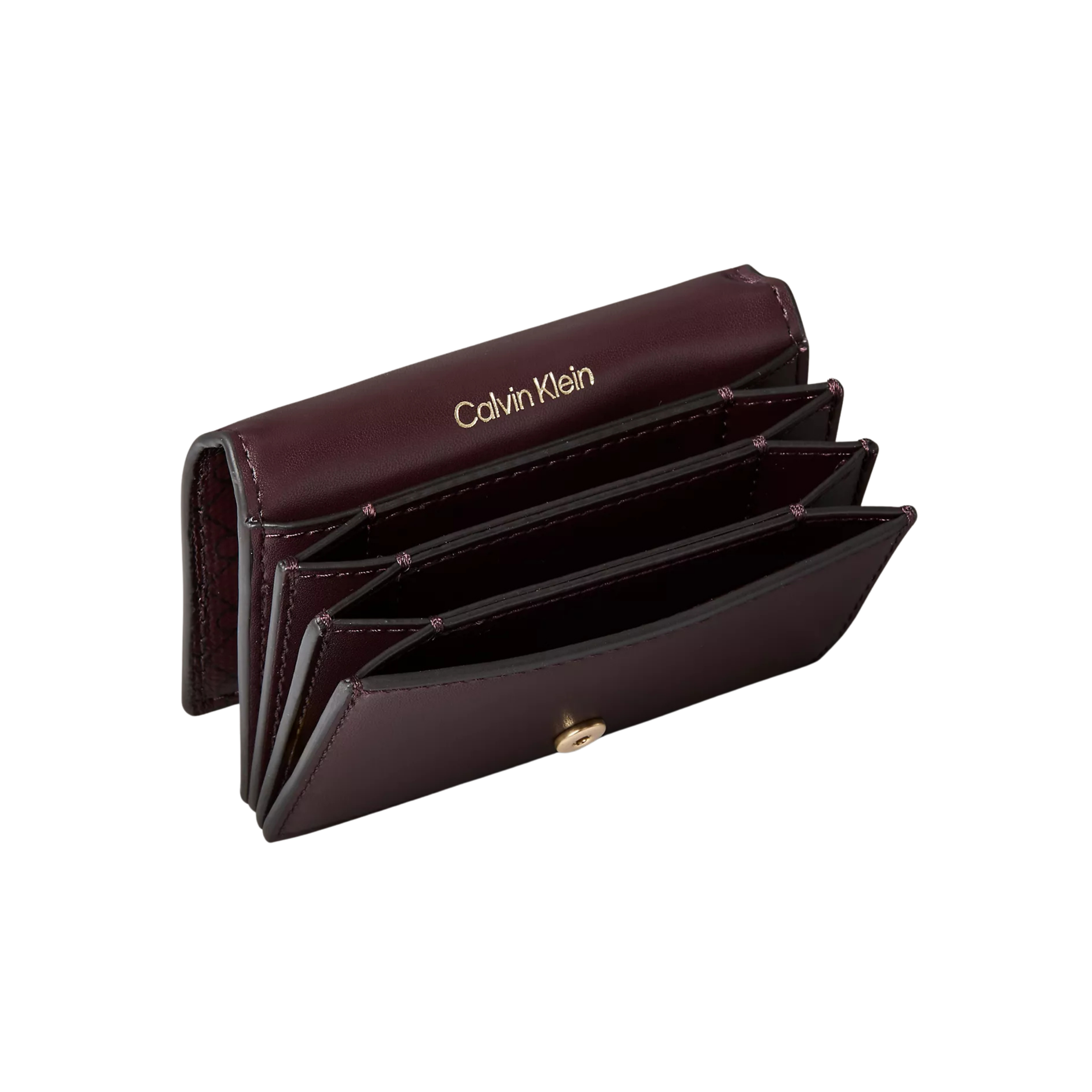 Calvin Klein Women Allover Emblem Logo Accordion Card Case - Fudge