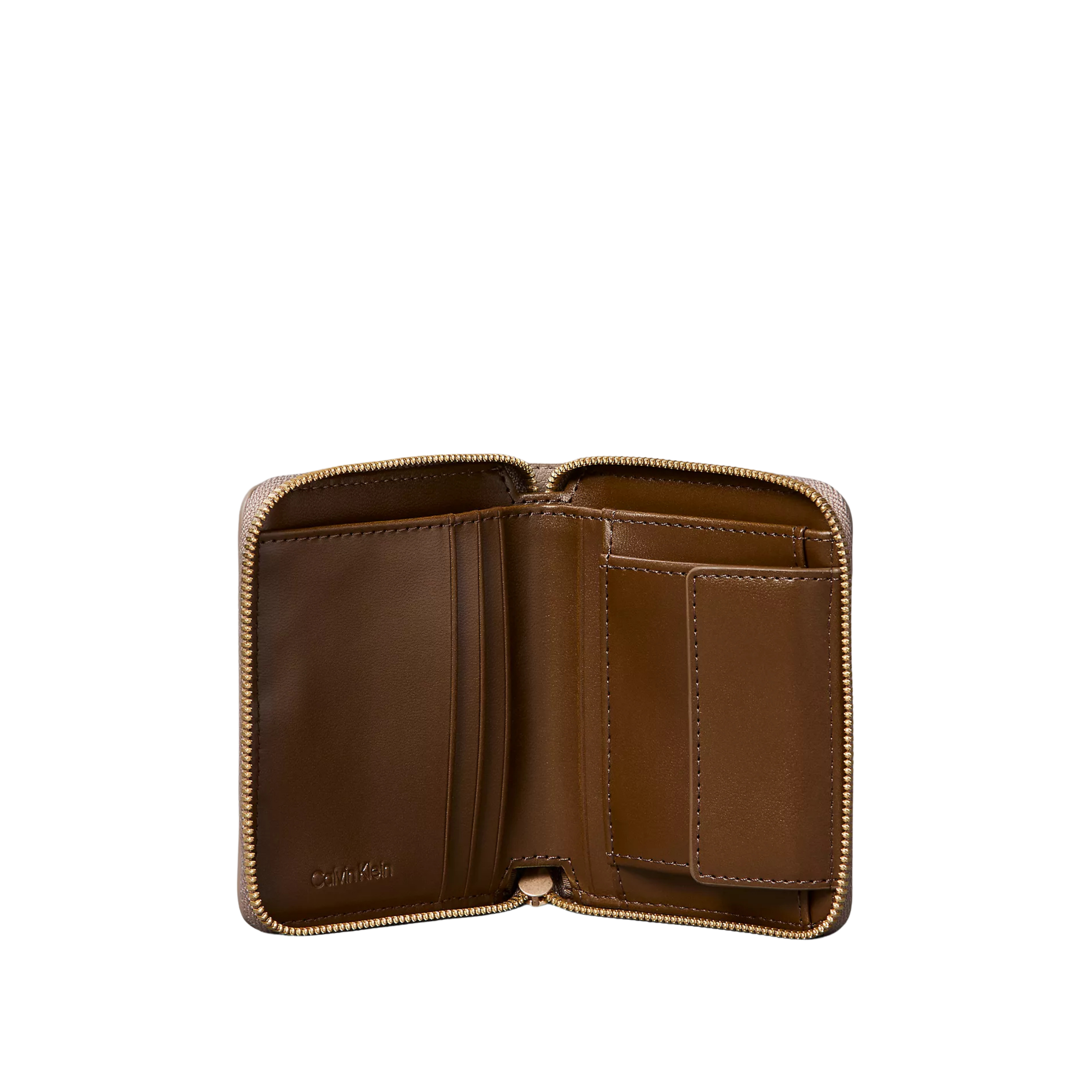 Calvin Klein Women Foil Logo Square Zip Wallet - Desert Taupe