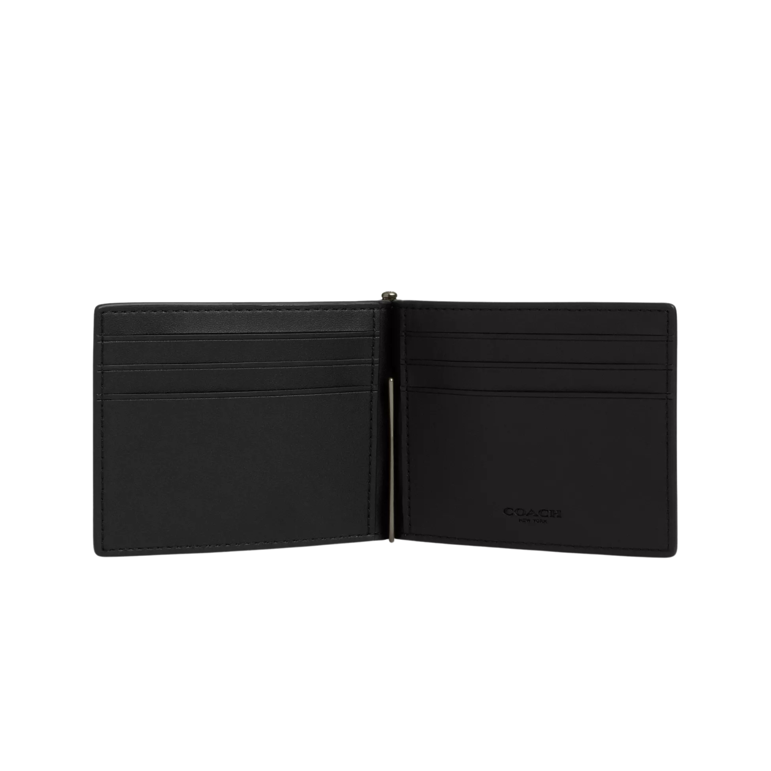 COACH Men Slim Money Clip Billfold Wallet - Brown Gunmetal