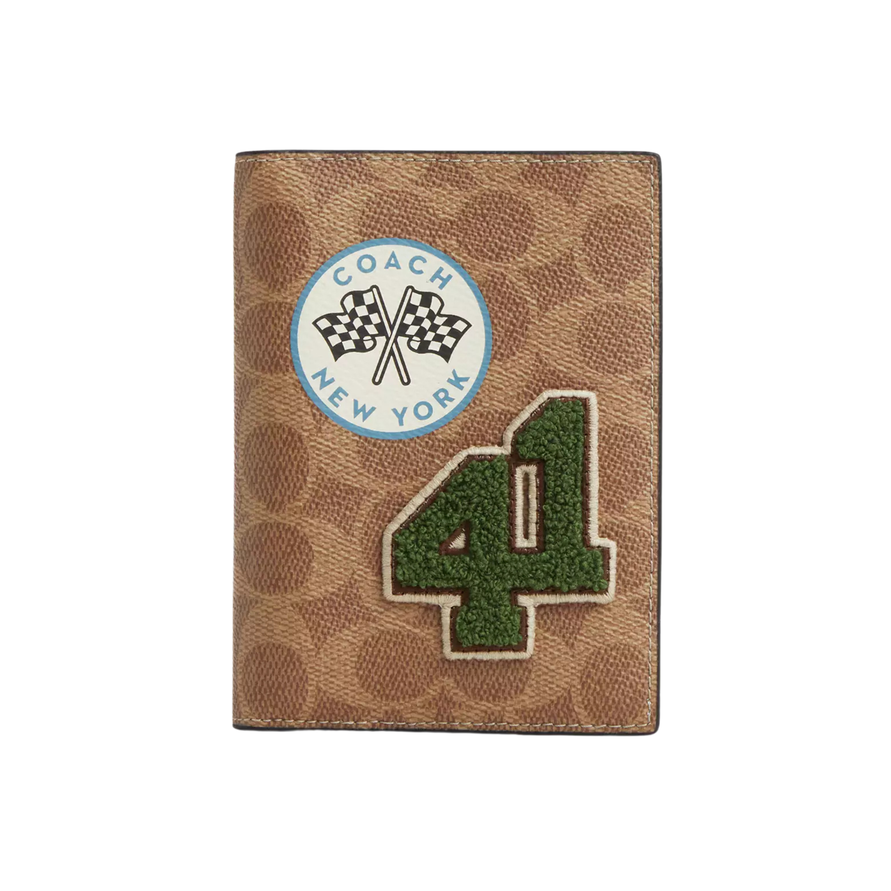 COACH Men Passport Card Case - Gunmetal Tan