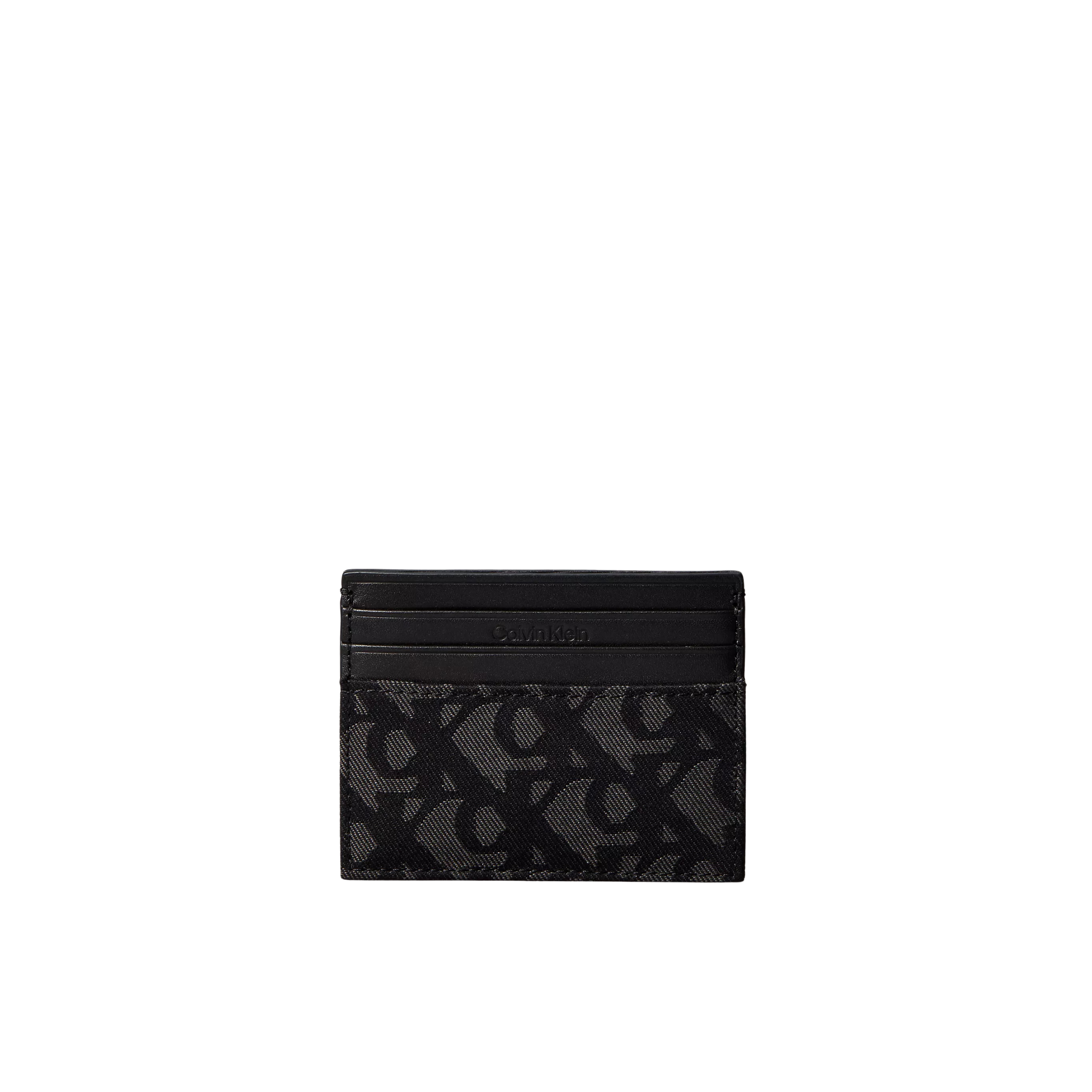 Calvin Klein Men Allover Monogram Card Case - Black Aop