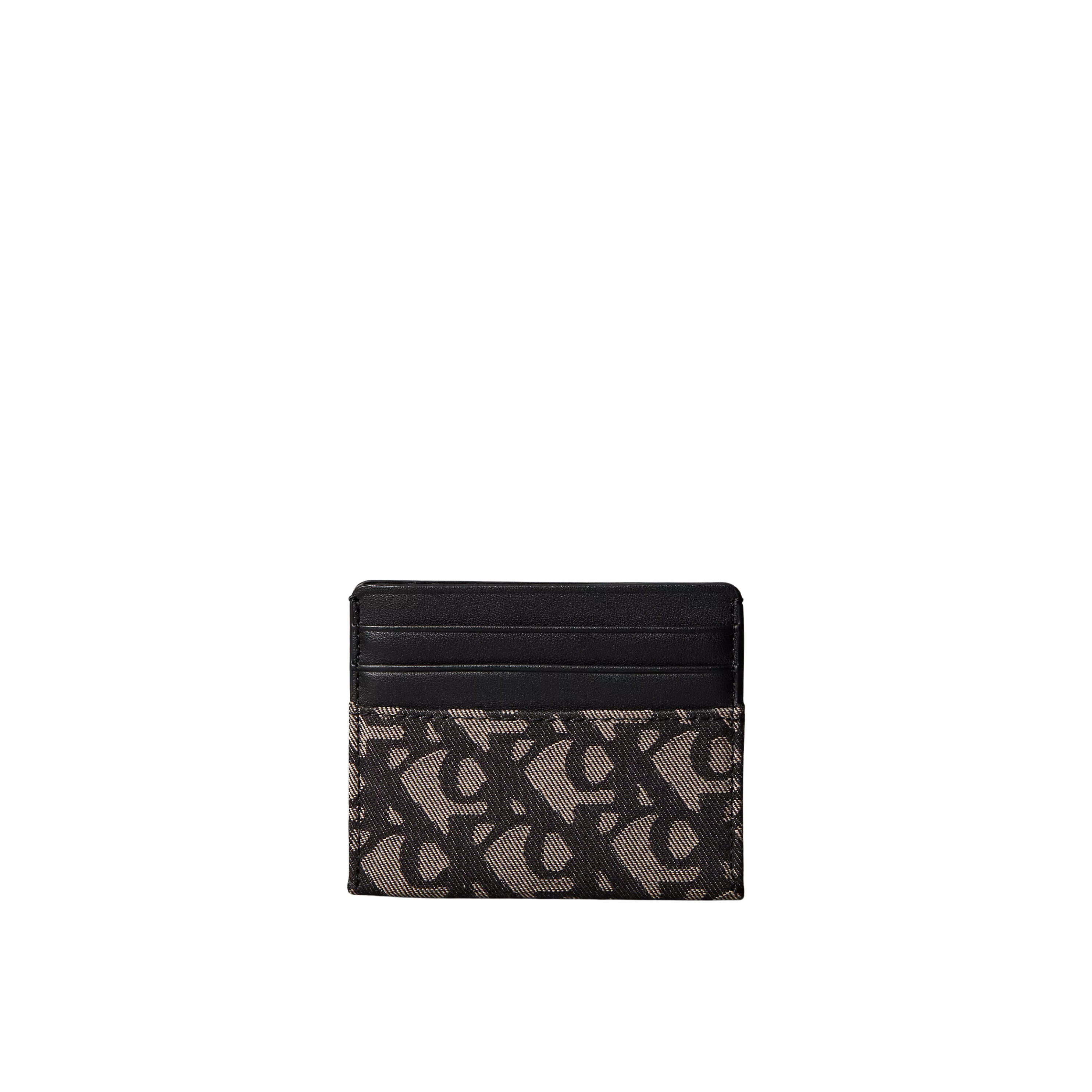 Calvin Klein Women Allover Monogram Card Case - Black Lotus Beige Aop