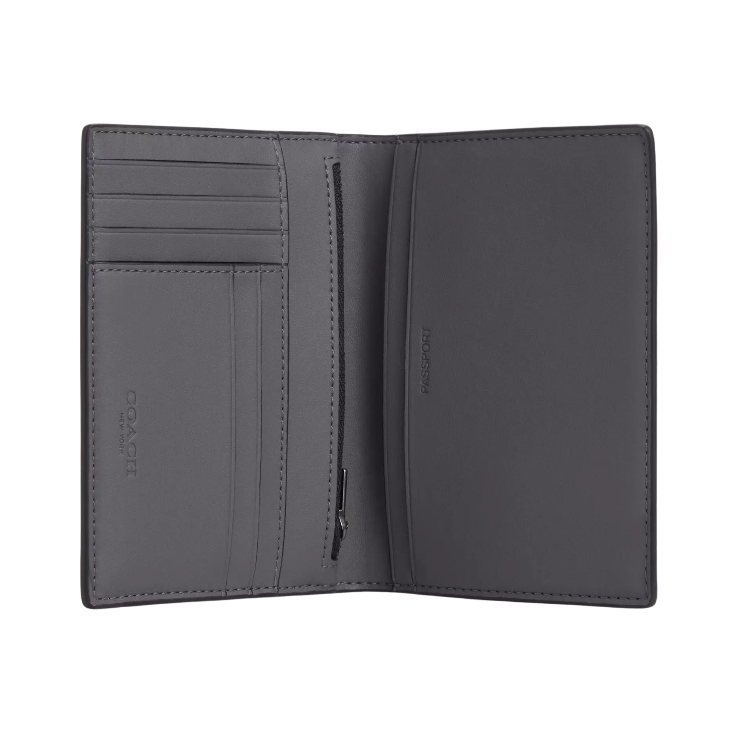 COACH Men Passport Card Case - Gunmetal Grey
