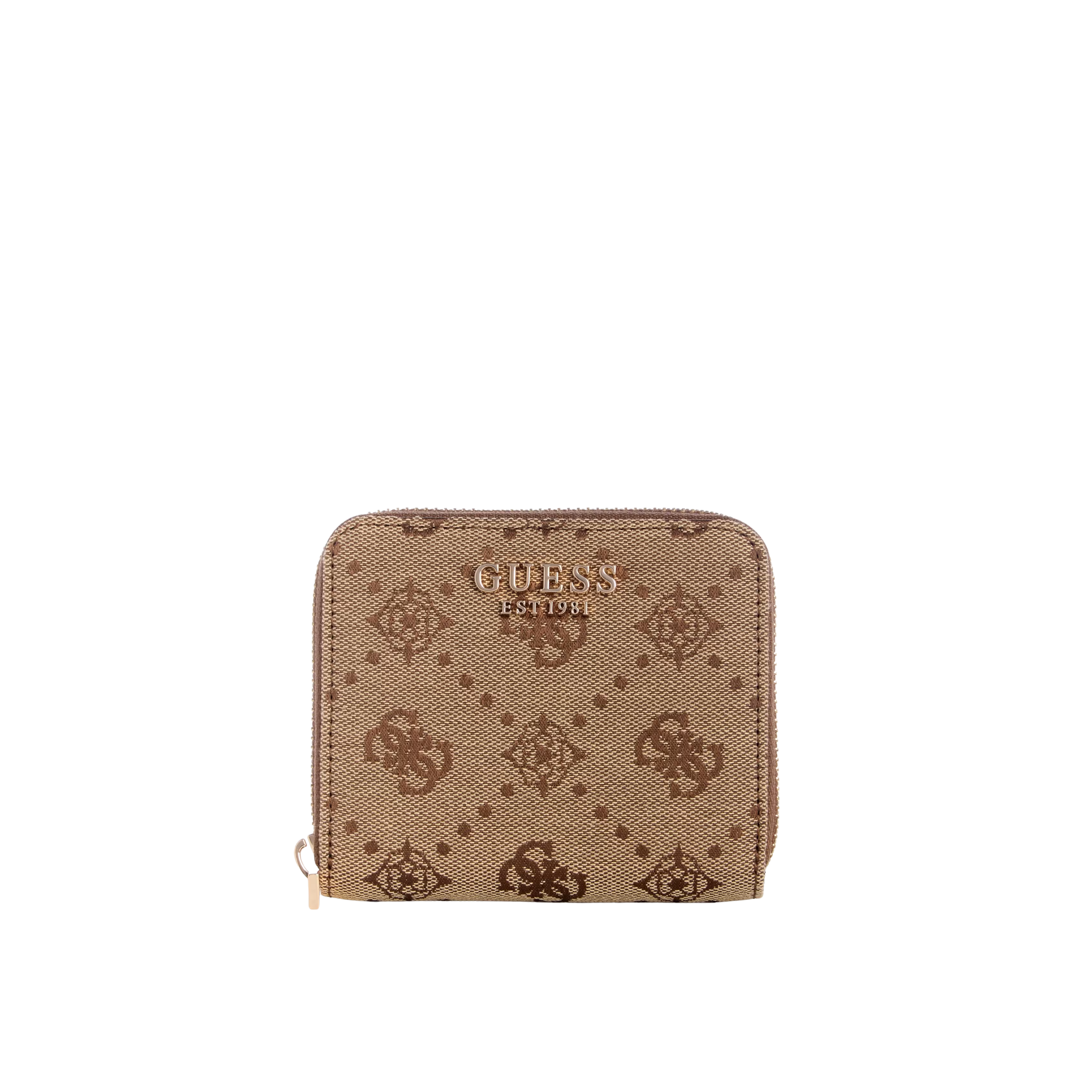 Guess Women Melinda Quattro G Small Zip Around Wallet - Latte Logo