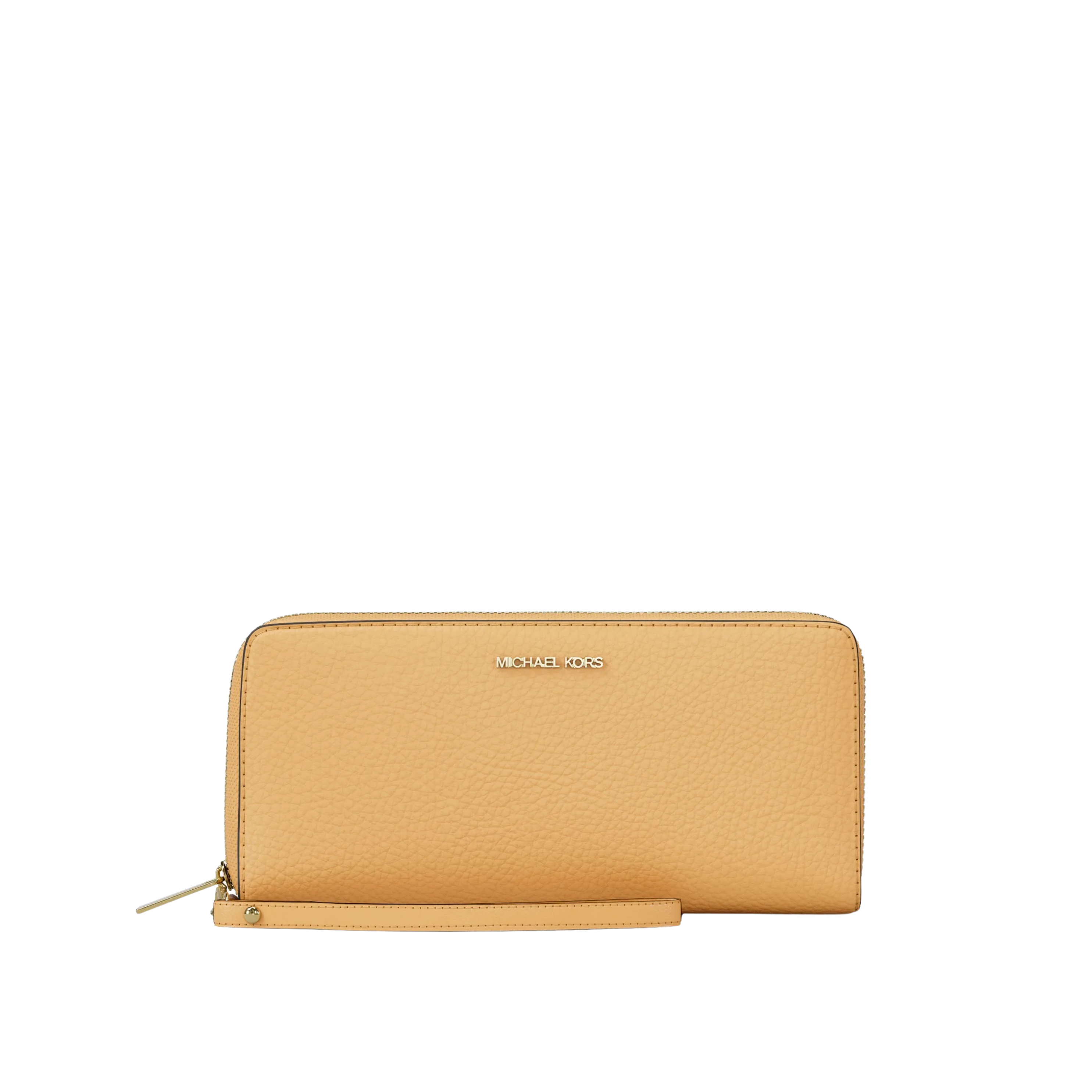 Michael Kors Women Jet Set Travel Large Pebbled Leather Wristlet - Honeywheat