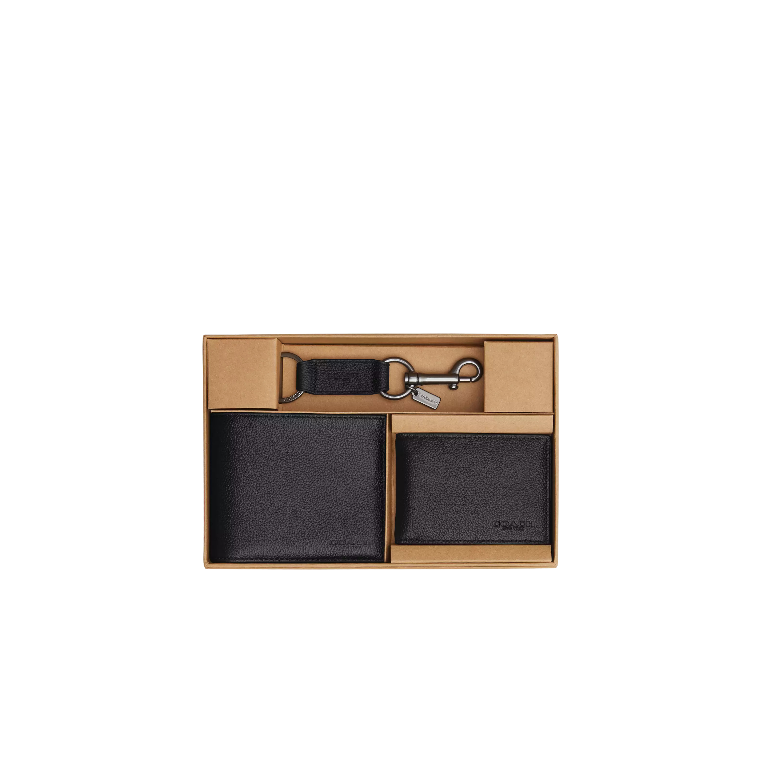 COACH Men Boxed 3-In-1 Wallet Gift Set - Black