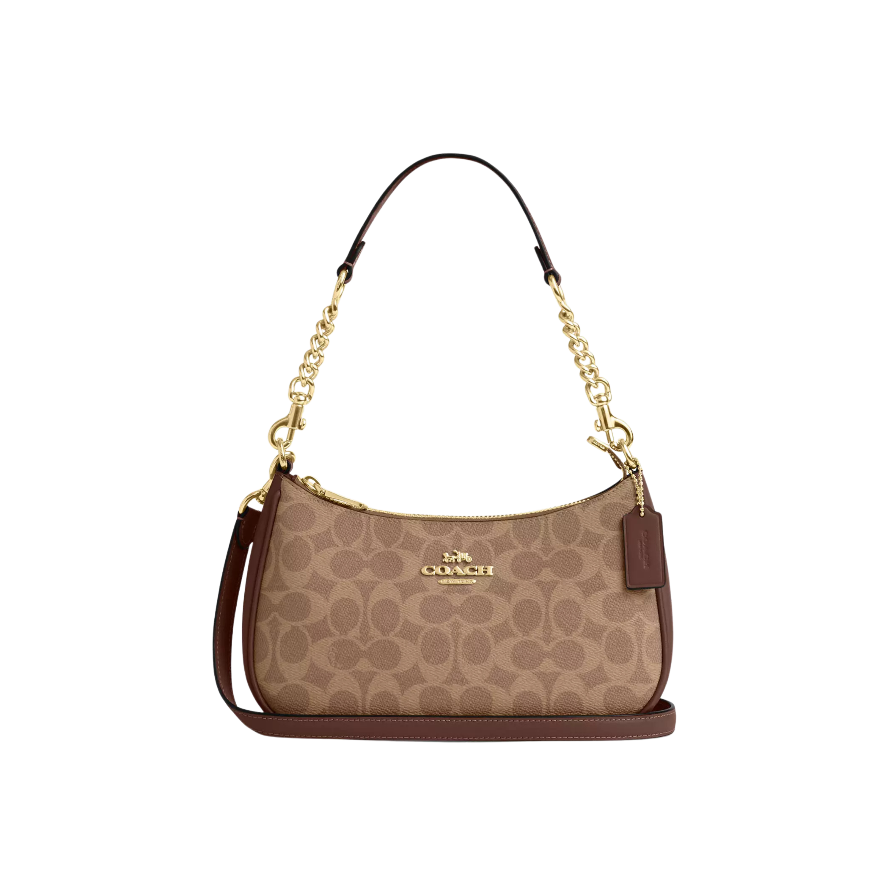 COACH Women Teri Shoulder Bag - Gold Tan Brown