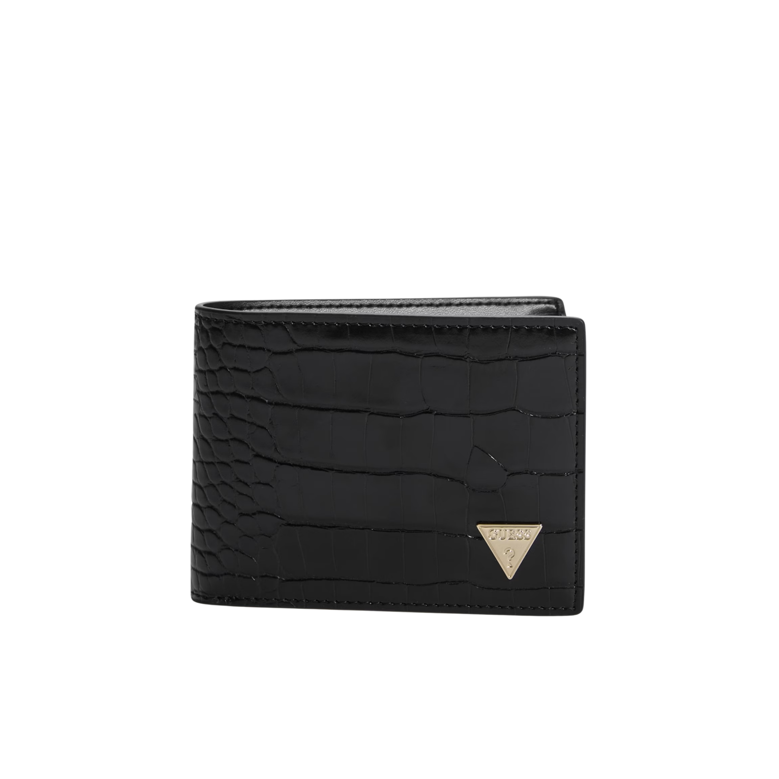 Guess Men Croc-Embossed Bifold Wallet - Black
