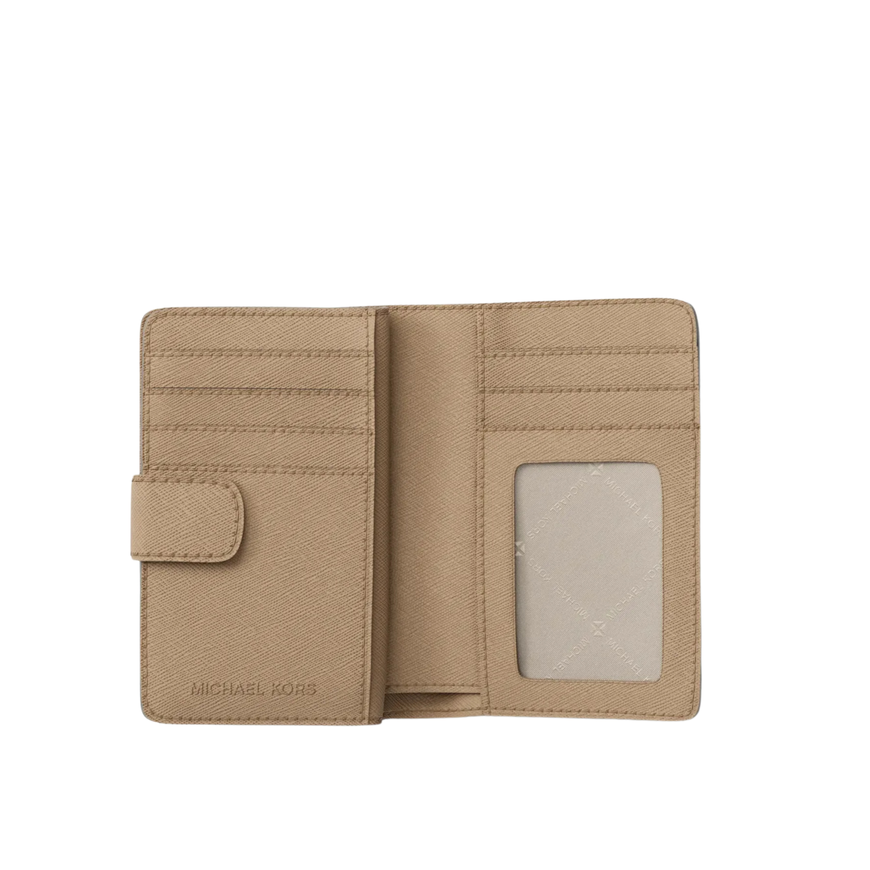Michael Kors Women Medium Crossgrain Leather Wallet - Camel