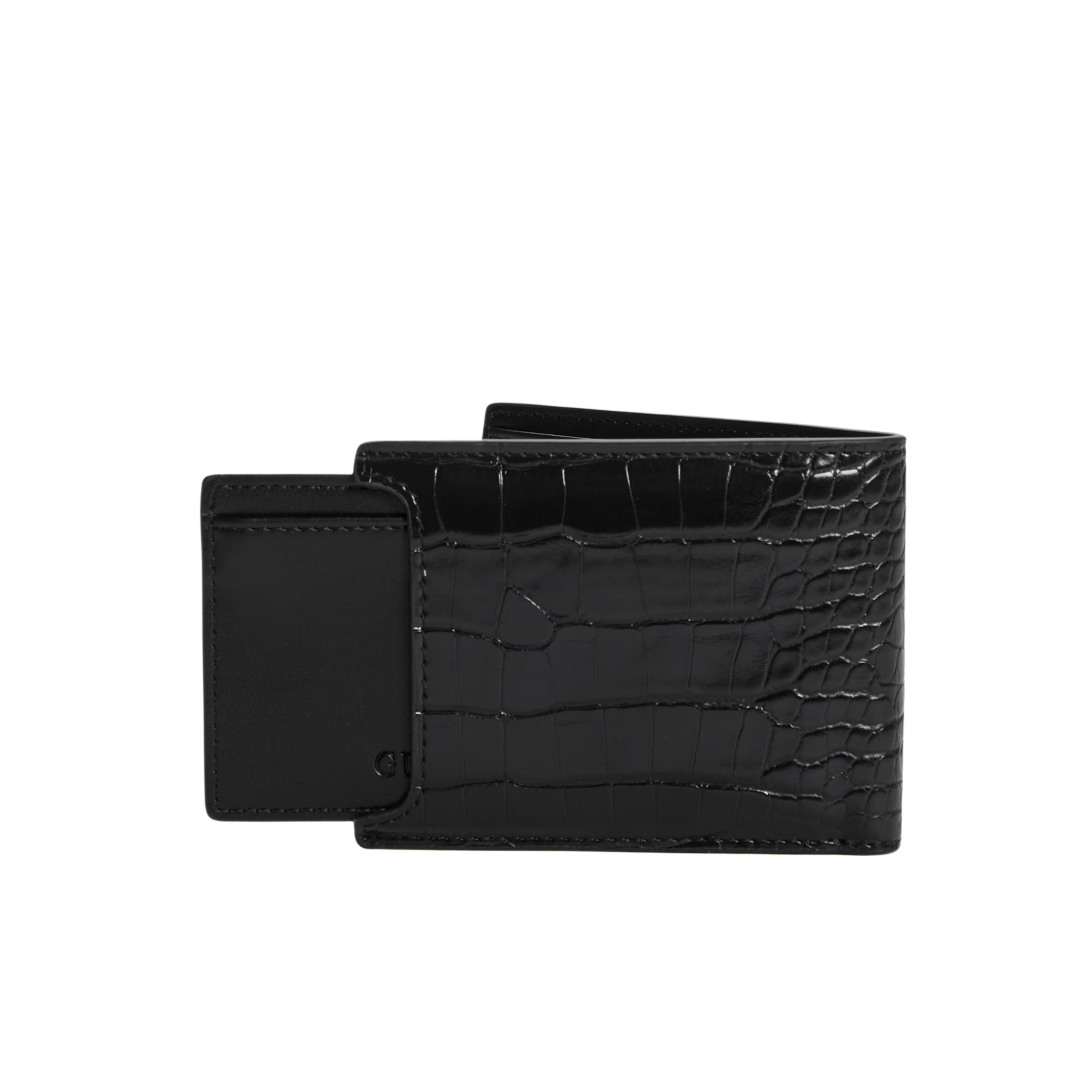 Guess Men Croc-Embossed Bifold Wallet - Black