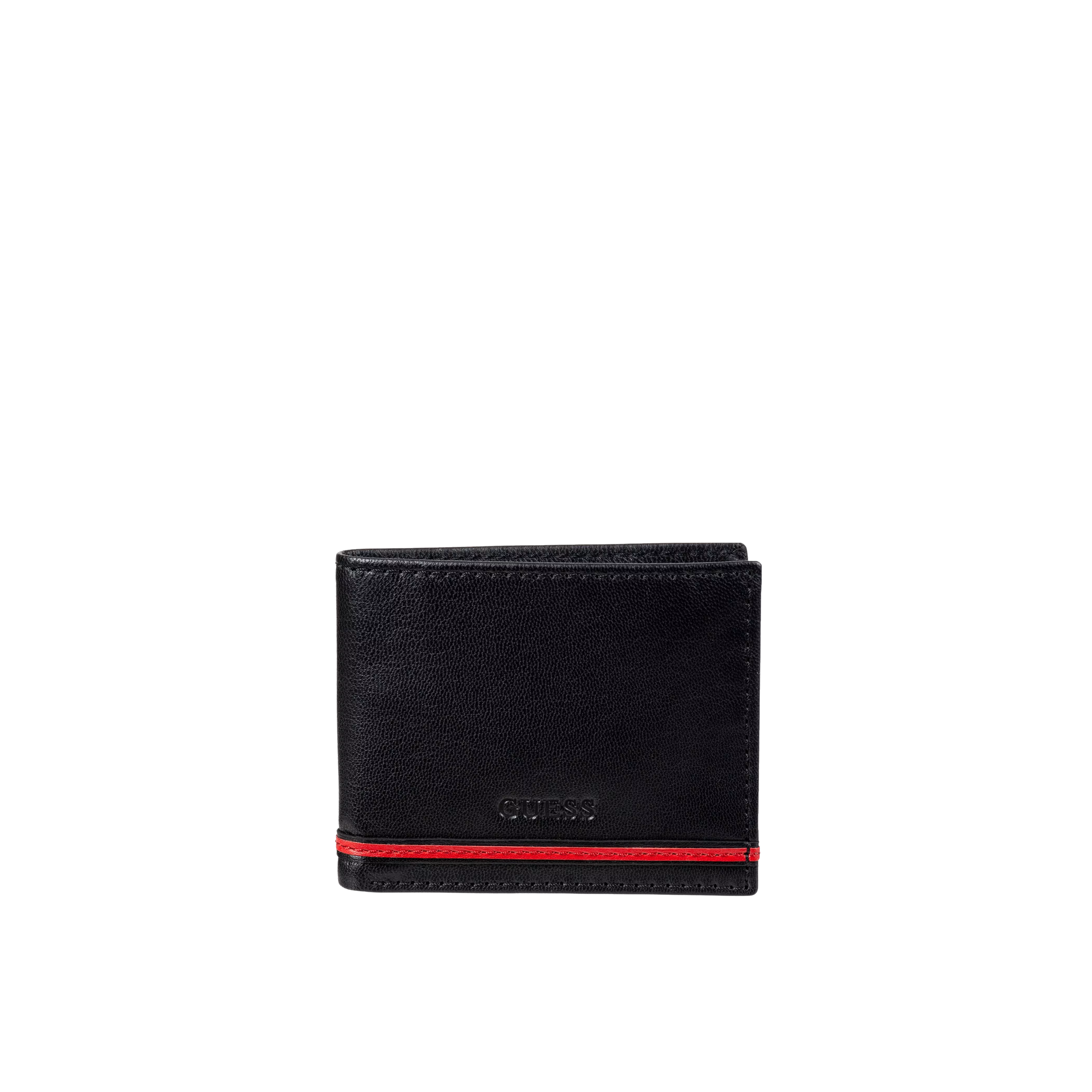 Guess Men RFID Safe Reeve Passcase Wallet - Black Red