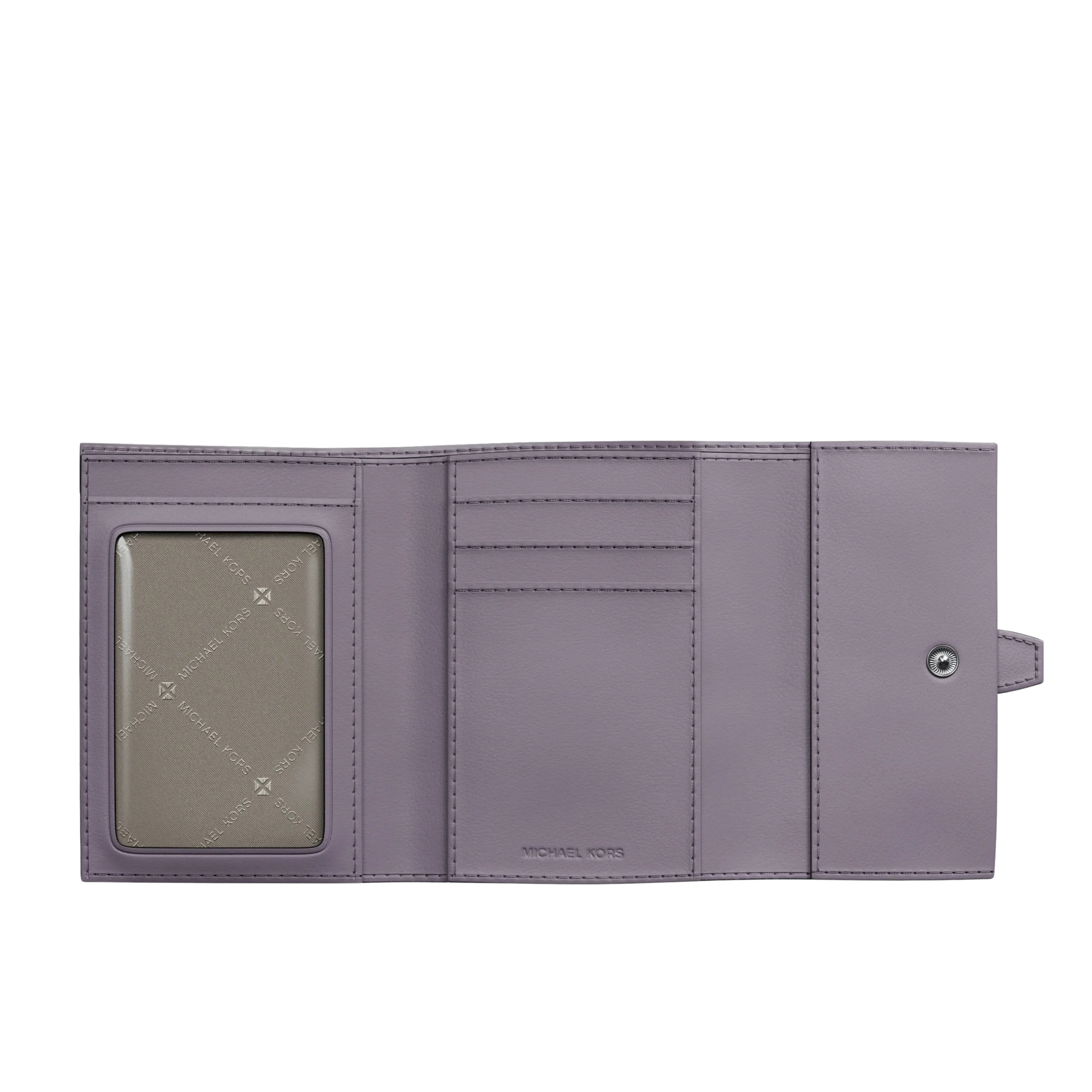 Michael Kors Women Greenwich Medium Leather Trifold Wallet - Lilac